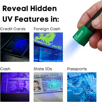Dri Mark Dual Test Counterfeit Money Detector Pen, UV Light 6 Pack - Fake Money Bill Checker, Tests for Security Strips and Authentic Currency Paper, 6 UV Light/Pens