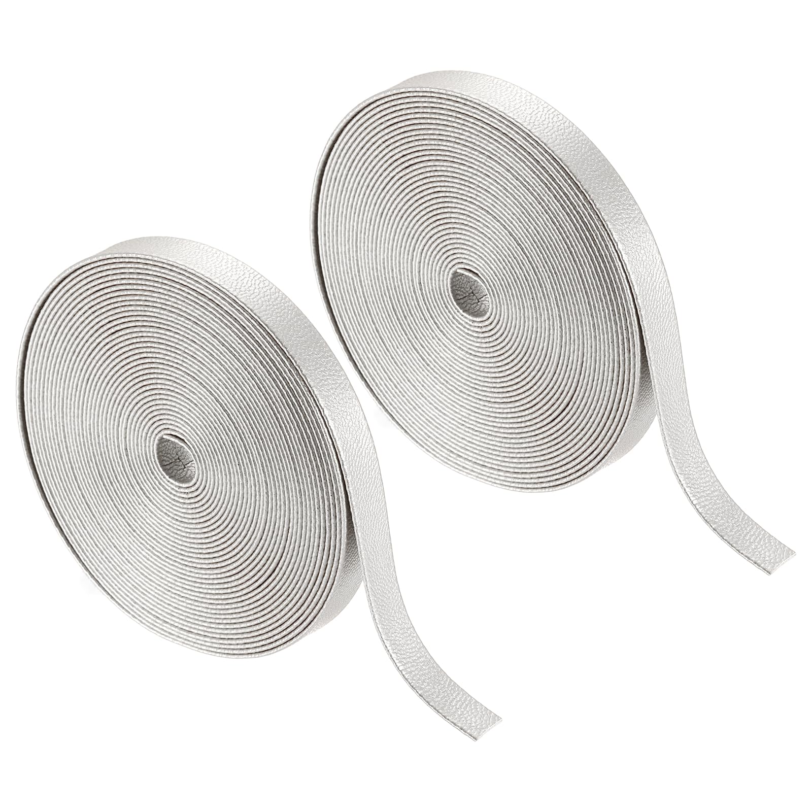 Cordon plat similicuir PU argenté 10mm de 5m pour bracelet collier et loisirs créatifs