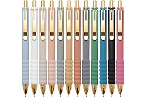 Gold Ballpoint Pens 1.0mm 12 Fancy Ink Pens with Soft Grip