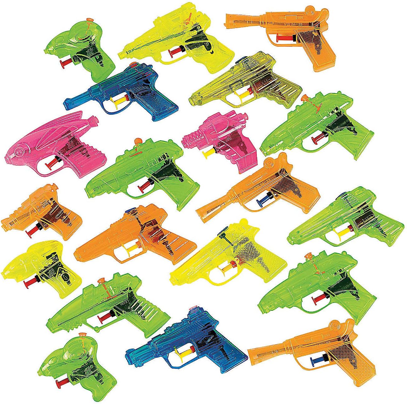 Fun Express - Plastic Squirt Gun Assortment(25pc) - Toys - Active Play - Water Toys - 25 Pieces