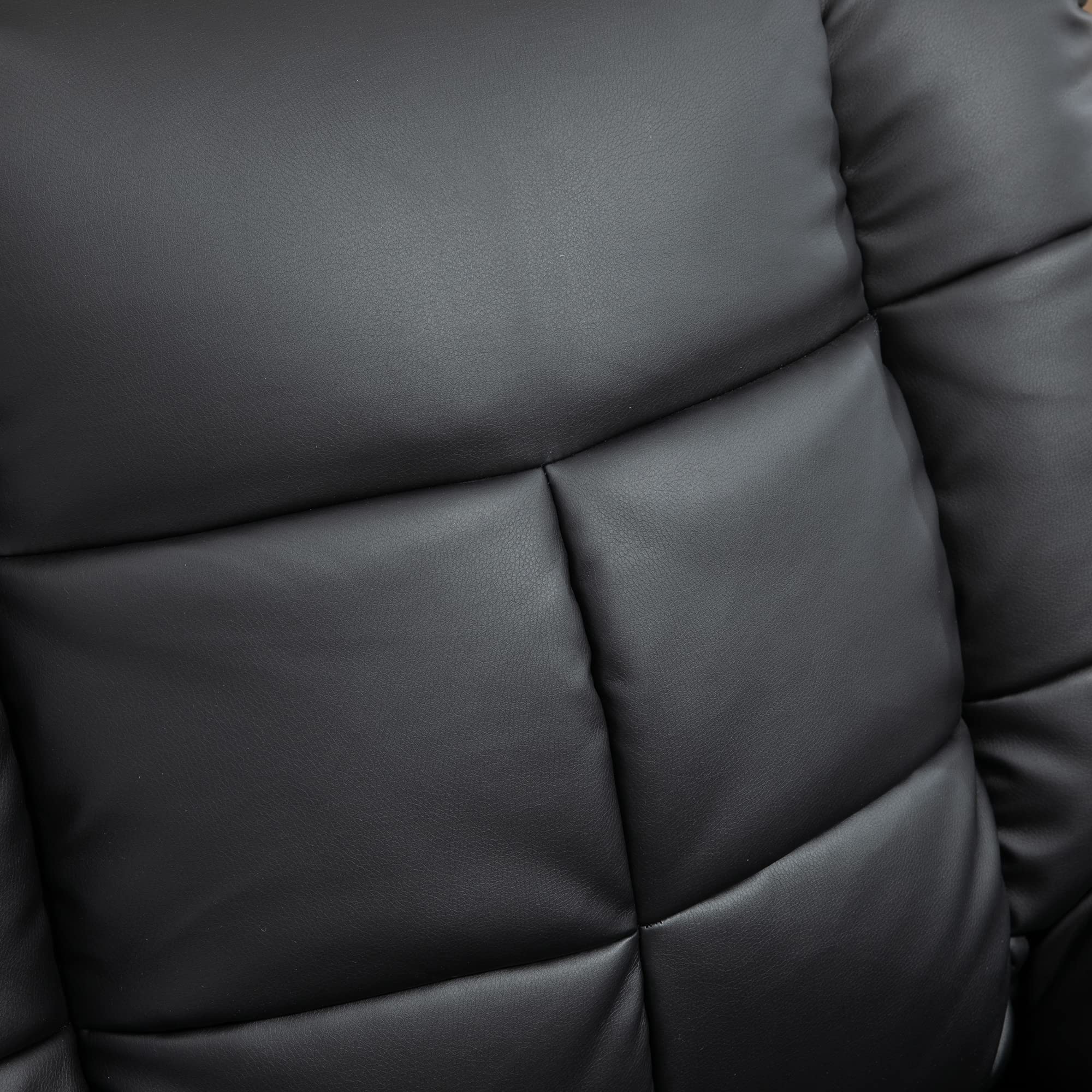 HOMCOM Sillón de Masaje, Sillón Relax Reclinable con 8 Puntos de Masaje, Mando a Distancia, Tapizado en PU, Reposapiés, Bolsillo Lateral, Butaca para Salón, Dormitorio, Negro