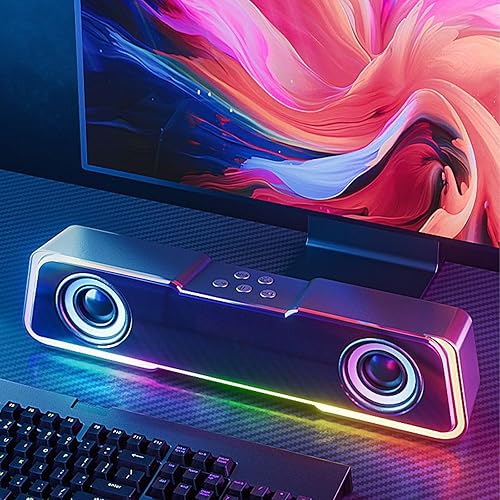 Miniatura 2 de Bluetooth Speaker, Portable Speakers Bluetooth Wireless with Fm Radio Colorful Light, Strip Long Sound Speaker HiFi Surround Sound Subwoofer, Double