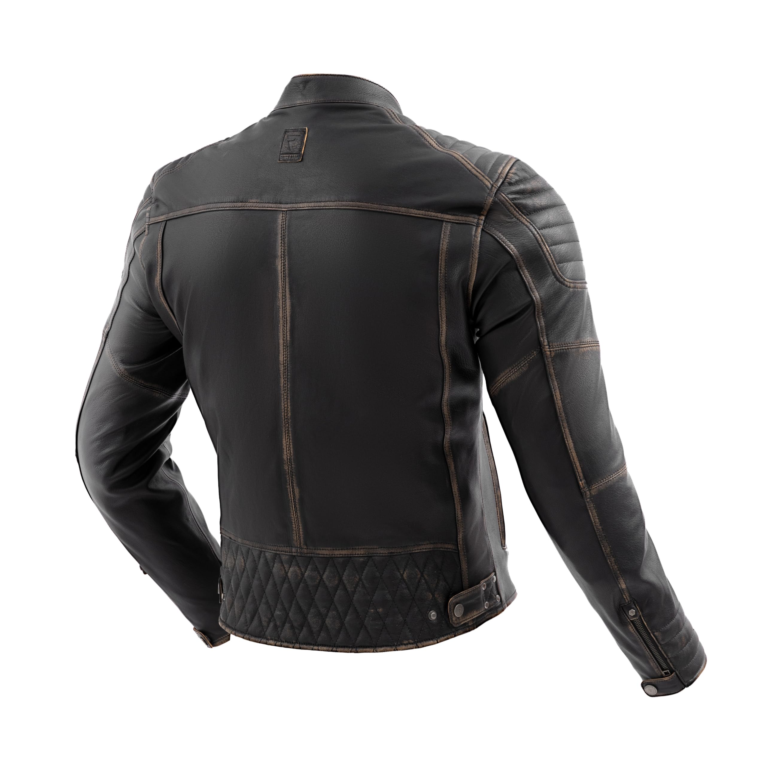 REBELHORN Hunter II Giacca da Moto Uomo | Pelle | Protezioni di Gomiti, Spalle e Schiena Livello 2 | 2 Canali di Ventilazione | Taglie fino a 7XL