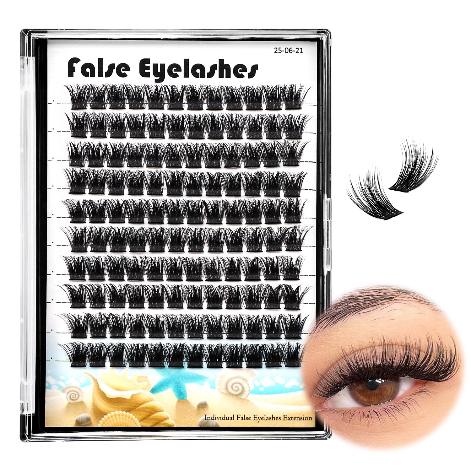 Large Tray- 10-20MM Available 120 Pcs D Curl Cluster Eyelashes Makeup Volume Eye Lashes Extensions Natural Long Wide Stem Individual False Eyelashes (