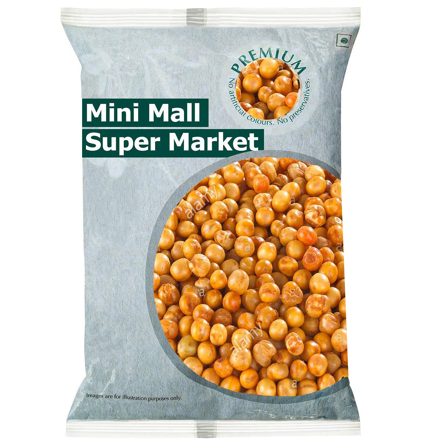 MiniMall Super Market Fried White Salty & Spicy Masala Peas/Vatana/Matar Namkeen (400 Gm)