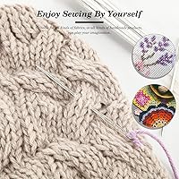 Vista 6 de Large-Eye Needles Steel Yarn Knitting Needles Sewing Needles Darning Needle, 18 Pieces (Pointed)