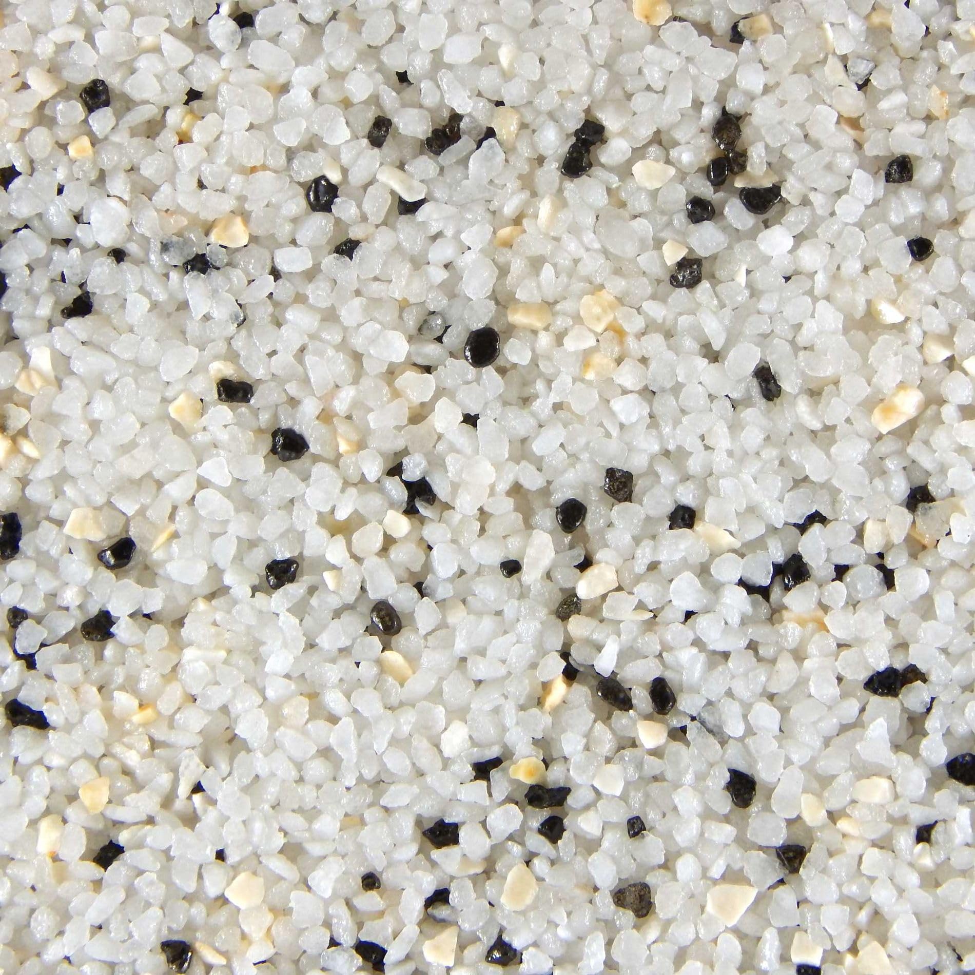 Terralith Buntsteinputz 14kg in weiß, Sockelputz für Innen und Außen mit Reinacrylat Bindemittel aus Naturstein, 1-2mm Körnung (BSP75)