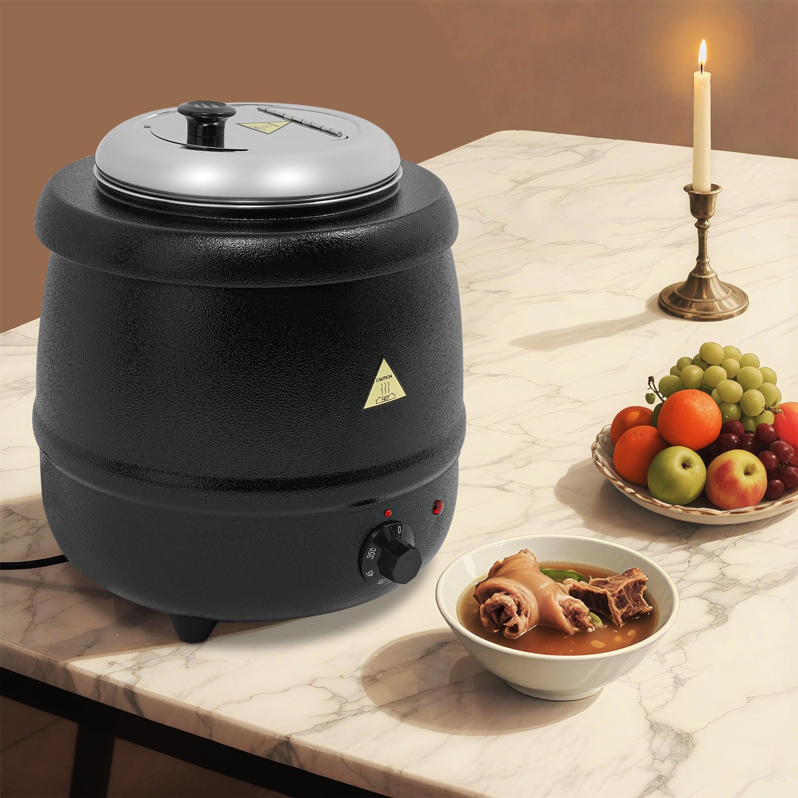 Bouilloire à soupe électrique, avec intérieur en acier inoxydable