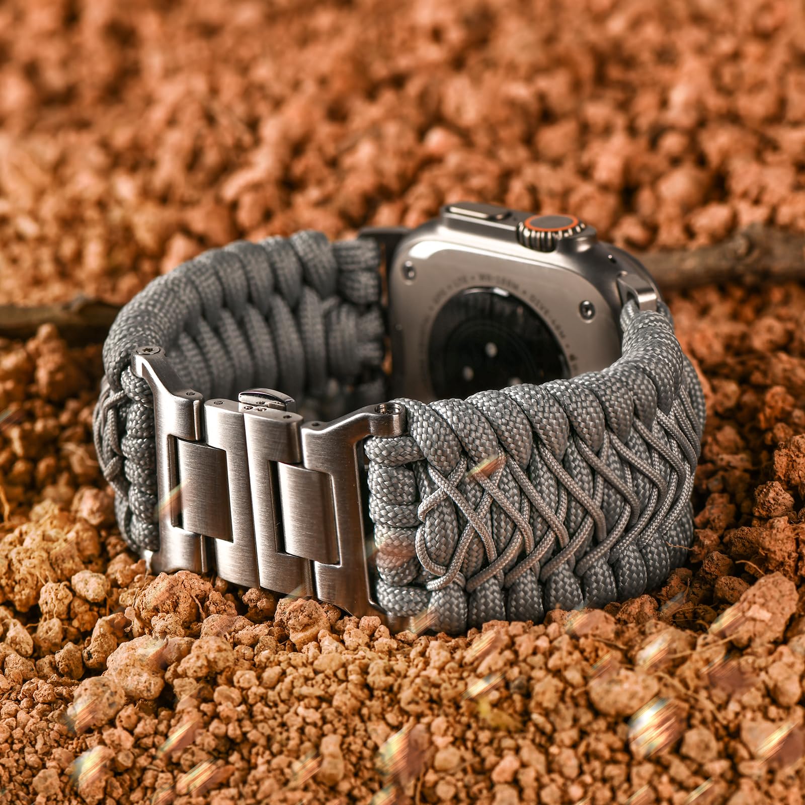 Tefeca Titan Series Paracord Band Compatible with Apple Watch Ultra 2/Ultra 49mm, Series 10 46mm, Series 9/8/7 45mm - Image 3