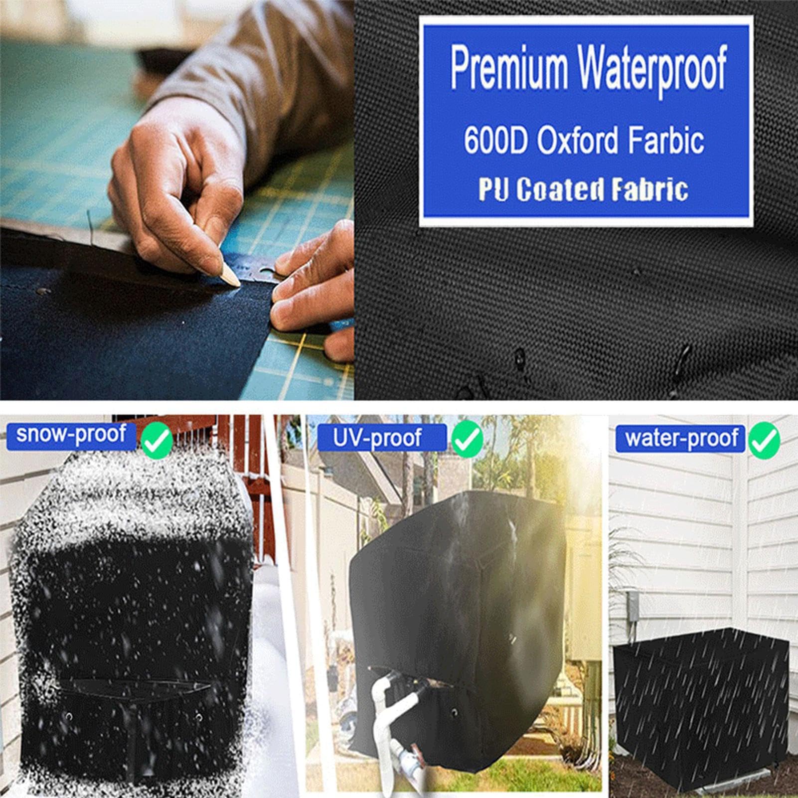 Protectora Invernal para Bomba Piscina Orificio de Manguera Ajustable | Calentador Piscina Exterior Tira de Cierre de Gancho y Bucle para Protección Exterior
