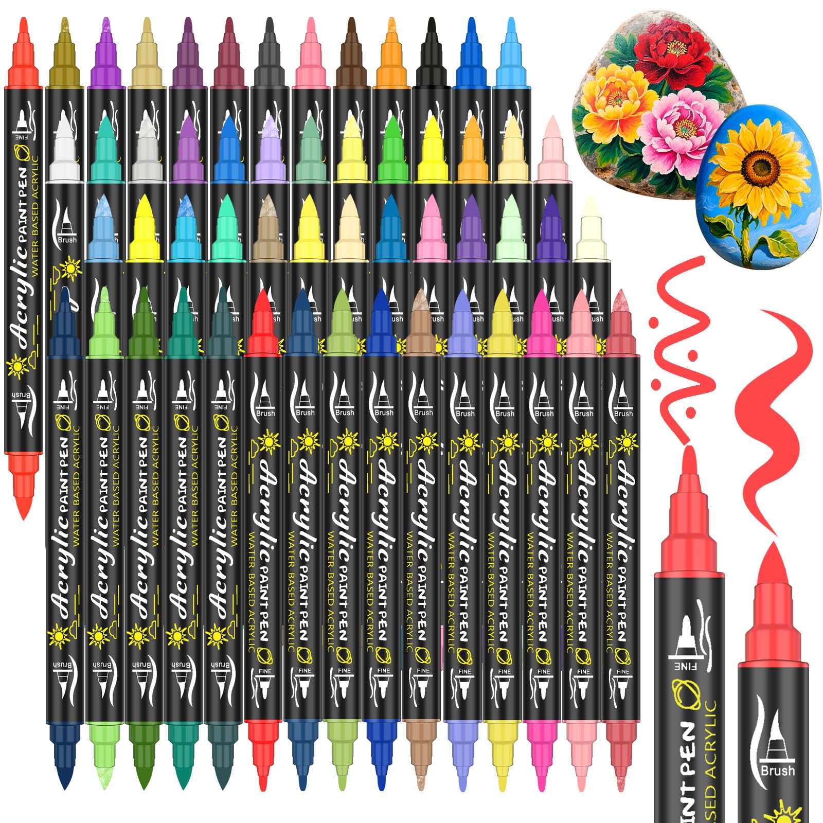 54 Dual Tip Acrylic Paint Pens