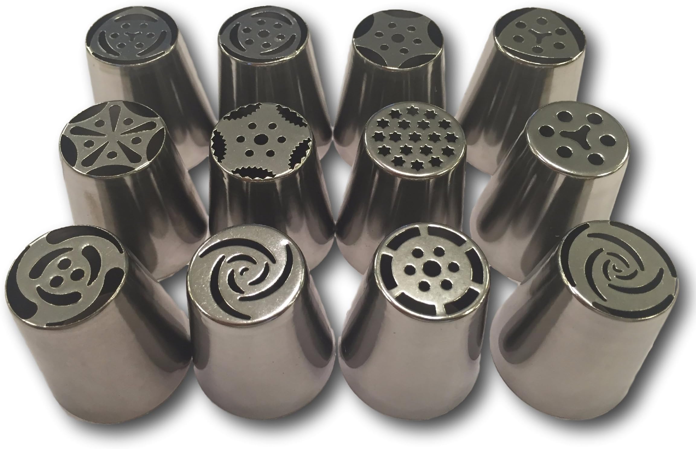 Russian Piping Tips - 12 Pcs Nozzle Set, 2 Pack - Pastry Icing Decorating Nozzles with Case - More Beautiful Cakes Guaranteed
