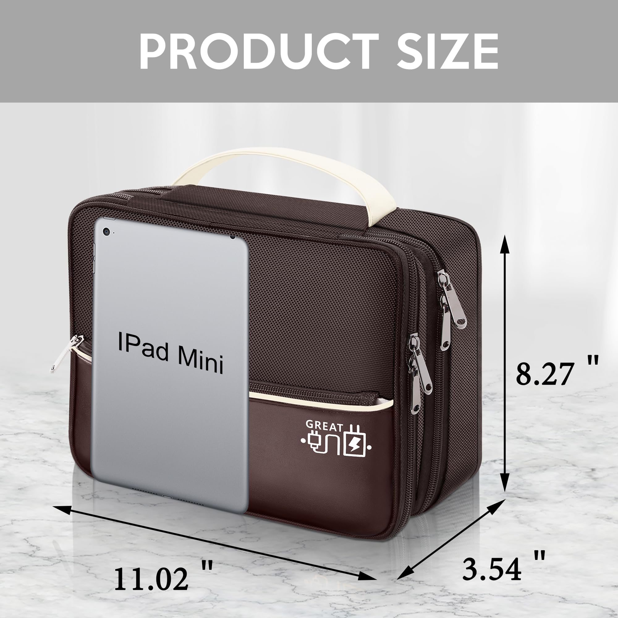 Organizador electrónico, estuche de viaje, organizador de cables de viaje, portátil, impermeable, bolsa organizadora de cables para cargador, cable, USB, banco de energía, auriculares