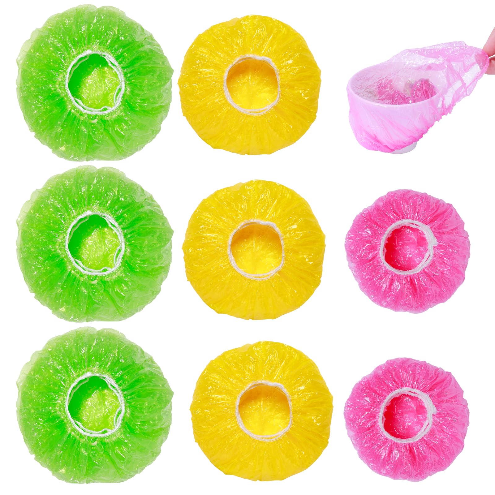 Mwellewm Bowl Covers Reusable Elastic Plastic Wrap for Food Storage Fresh Keeping Stretch Bags Bowl Covers for Bread Proofing Alternative to Foil for Family Outdoor Picnic Sourdough Baking(180)