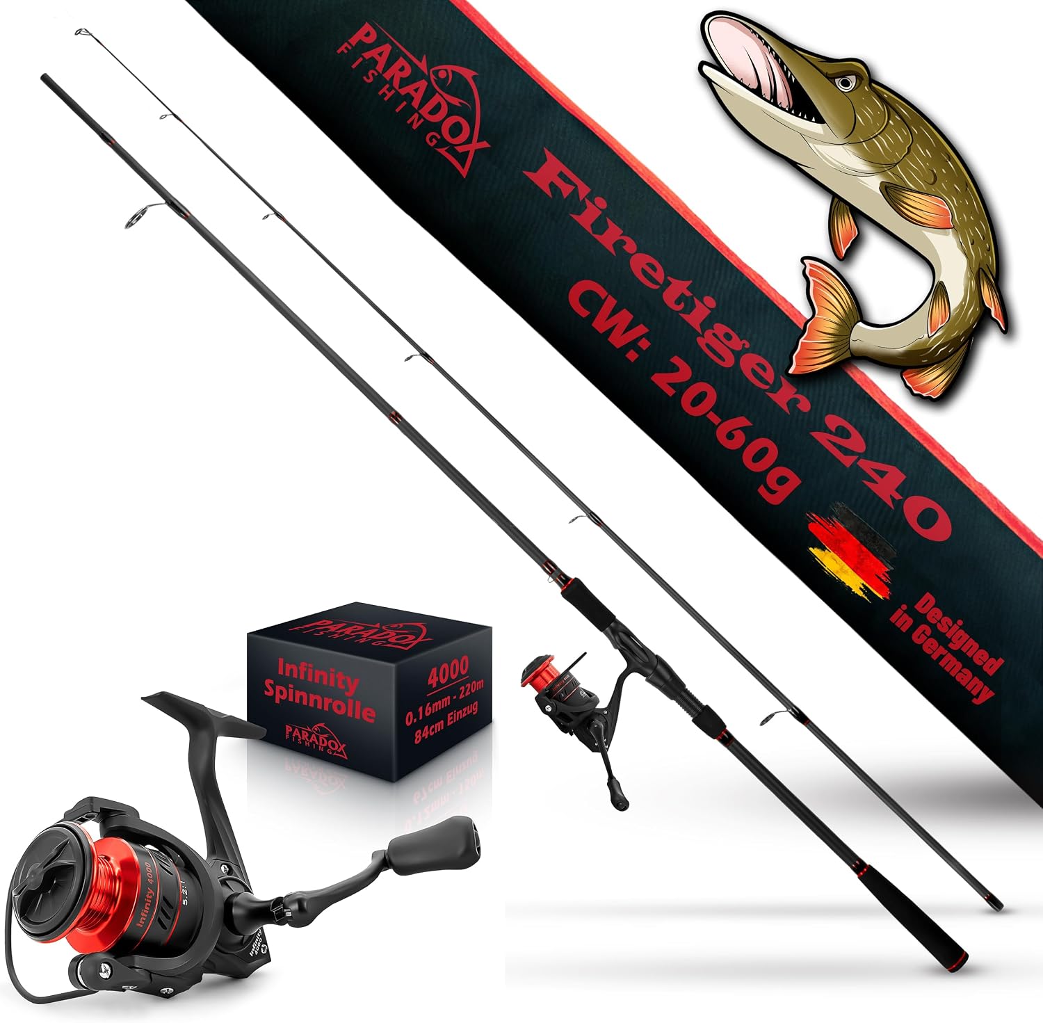 Paradox Firetiger Spinnrute, 2,7m / 20-60g