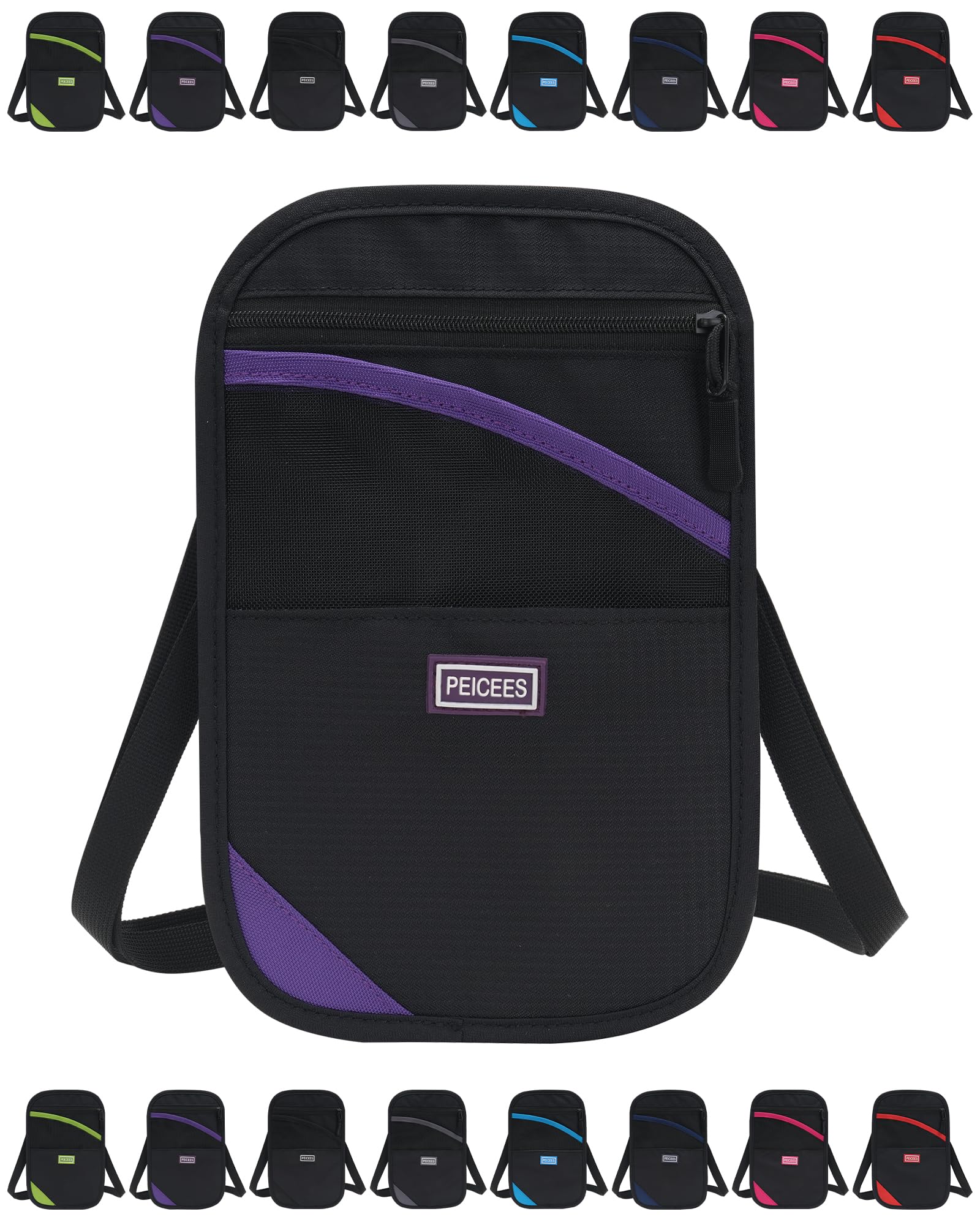 Neck Wallet, RFID Blocking Passport Holder, Easy to Conceal Travel Pouch, Purple, One Size, Casual-image-21
