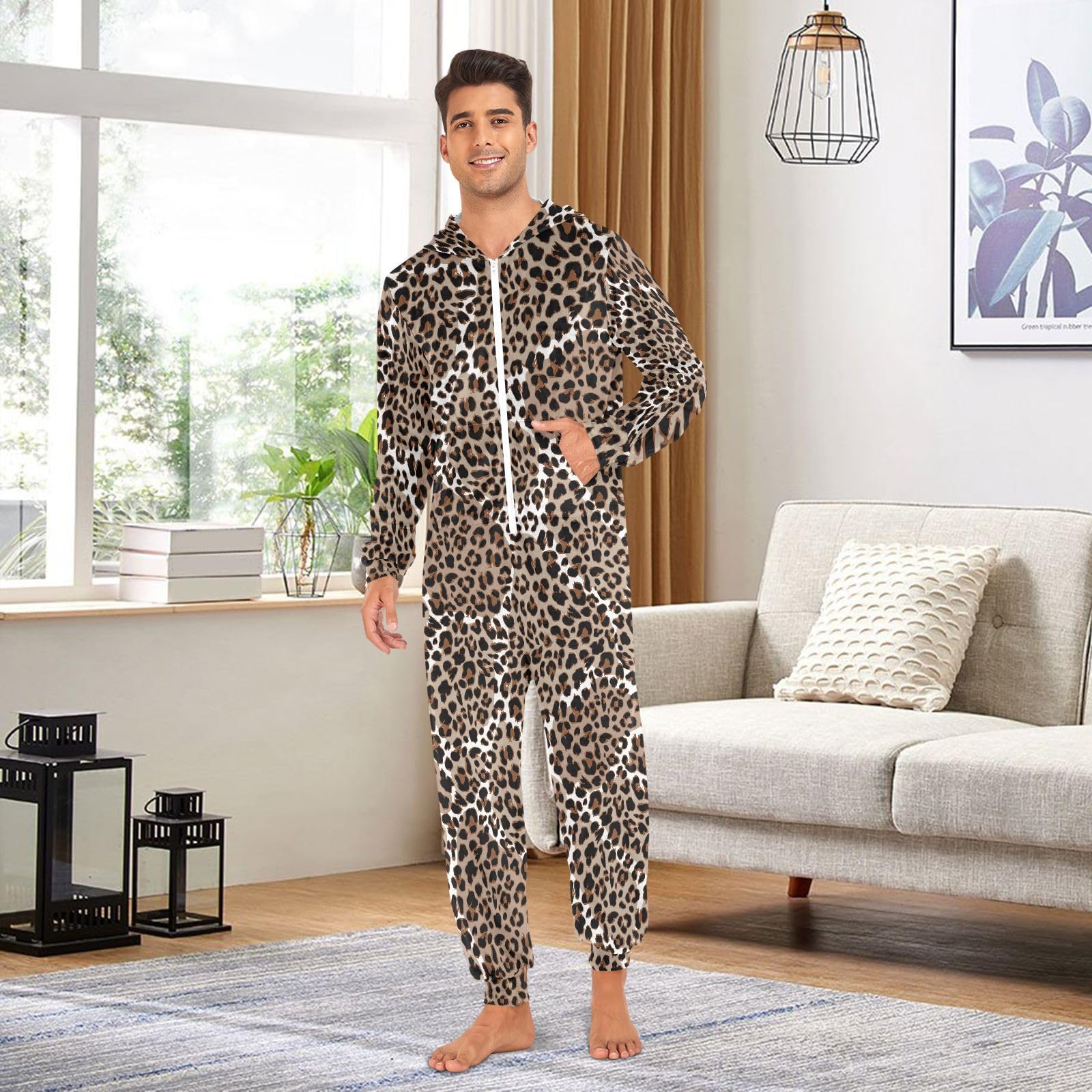 junzan Jaguar nowoczesny kombinezon z nadrukiem dla dorosłych unisex kombinezon dla dorosłych odzież domowa piżama kostium z kapturem