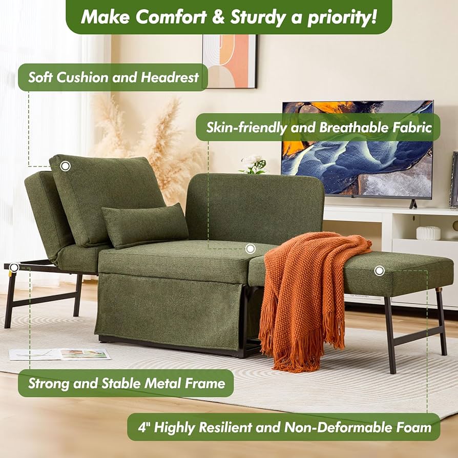 Amazon.com: ZZW Sleeper Chair Bed Upgrade 4-in-1 to 5-in-1