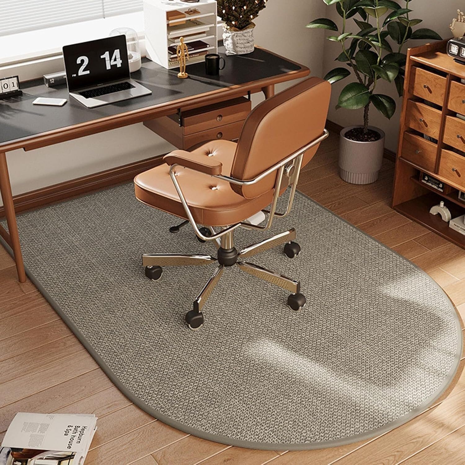 WaiDXn Linen Floor Mats To Protect Carpets And Hardwood Floors In The Office(Grey,80x120cm)