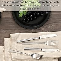 Vista 8 de Cotton Clinic Paquete de 12 servilletas de tela de punto vainica de gran tamaño de 20 x 20 pulgadas, tela de lino y algodón a medida con esquina