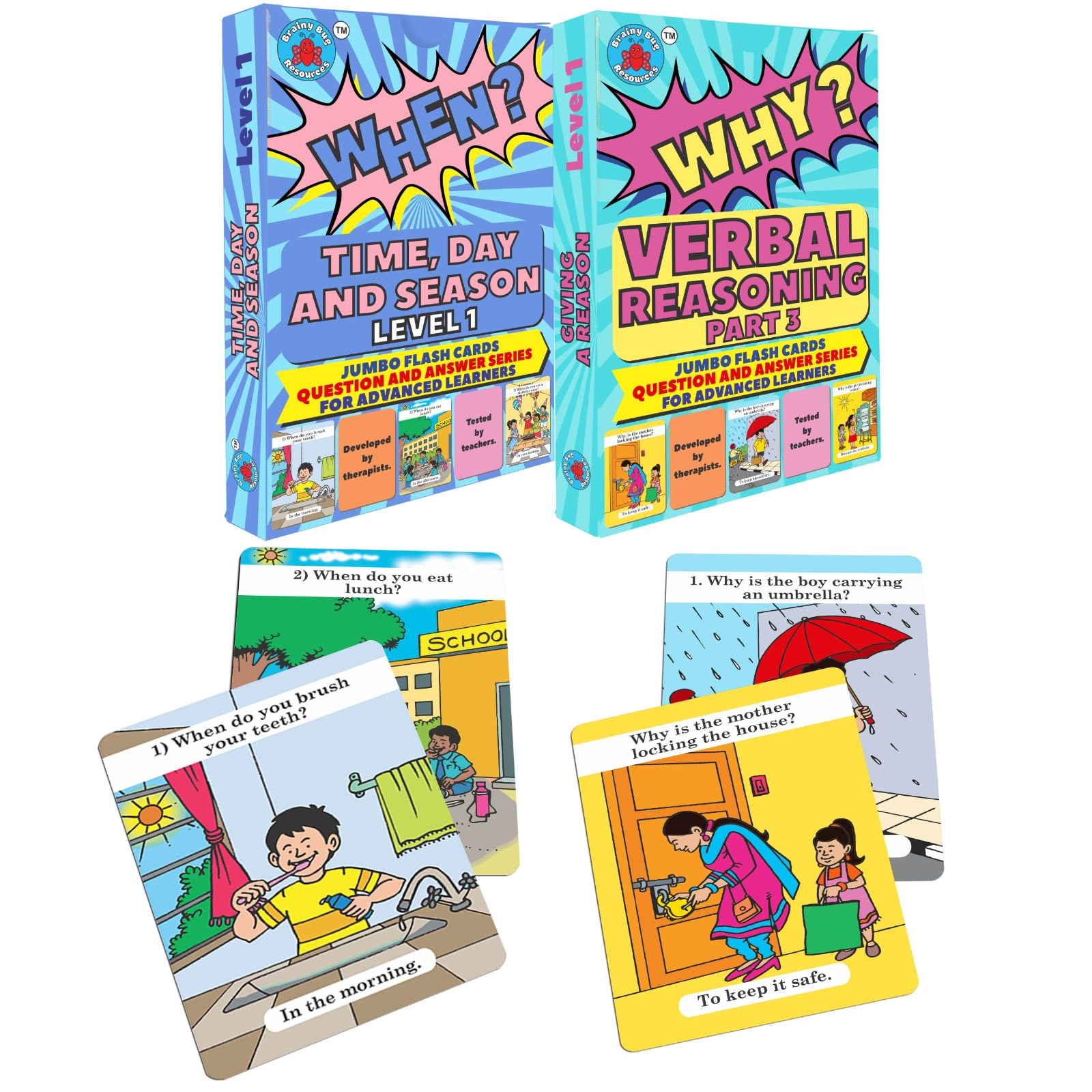 all ages language_skills Educational Flash Cards and Resources for Teaching Language (Answer 'When?' and 'Why?')for kids,adults,teens