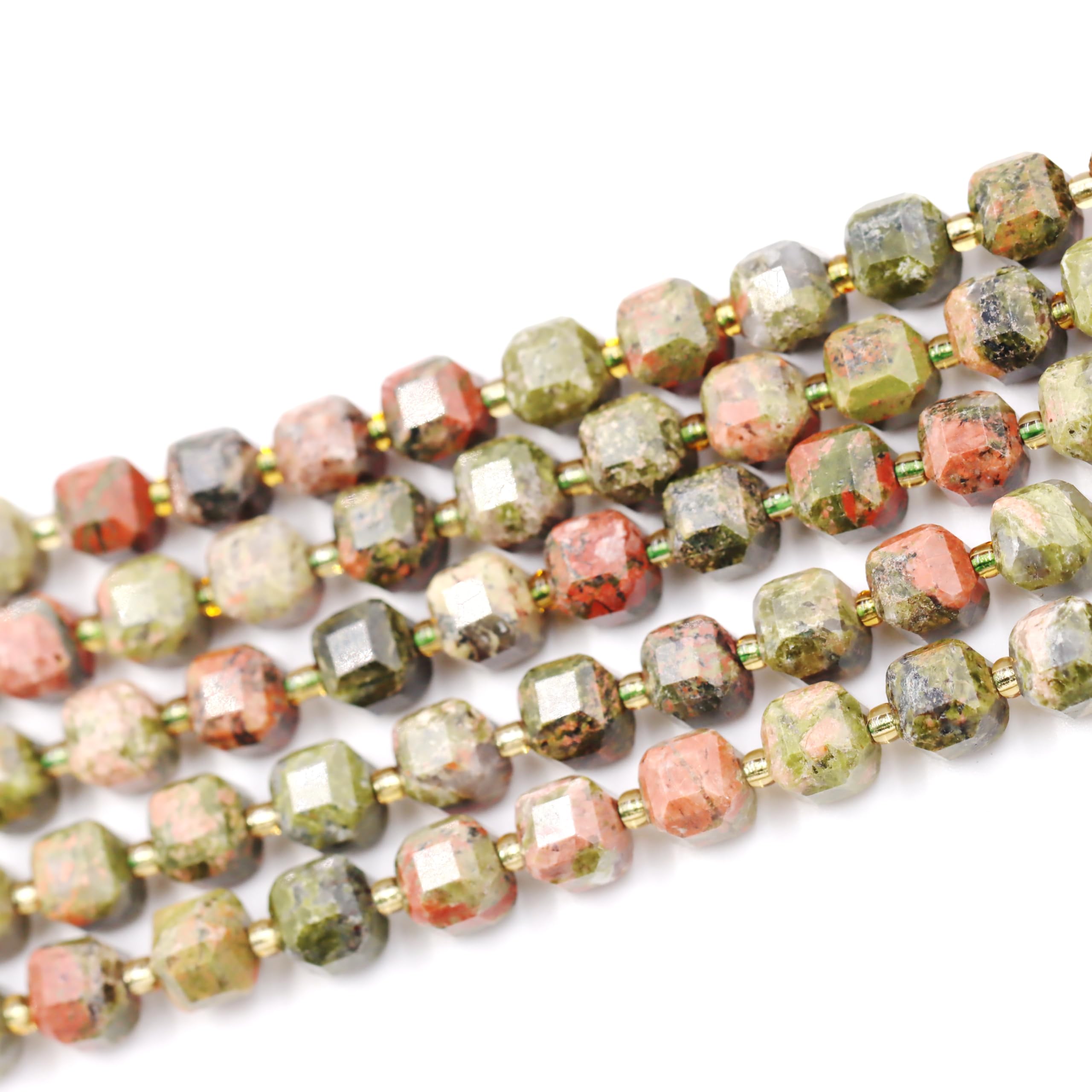 cuentas de piedras naturales para hacer bisuteria, perlas Piedra para pulseras perlas collares, 5 hebras en el interior, Unakite 8mm — view 2