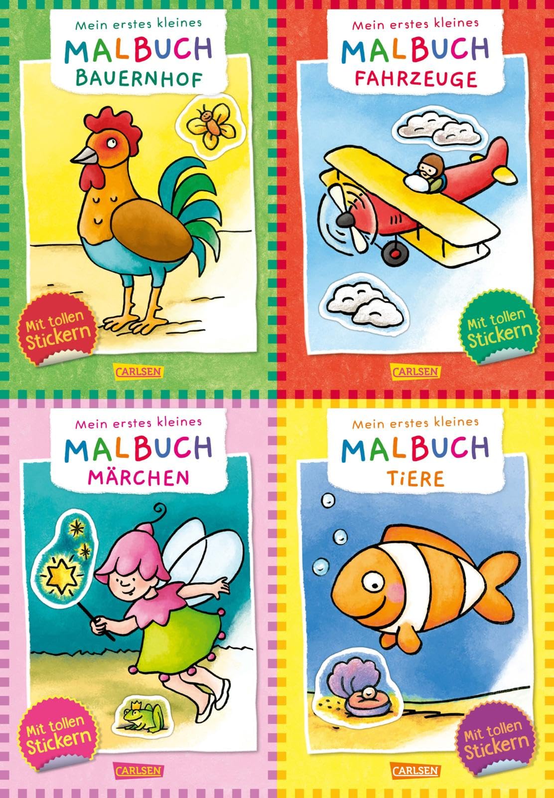 Mein erstes kleines Malbuch (Box): Mit tollen Stickern | Ausmalbilder für Kita-Kinder ab 3 Jahren für unterwegs