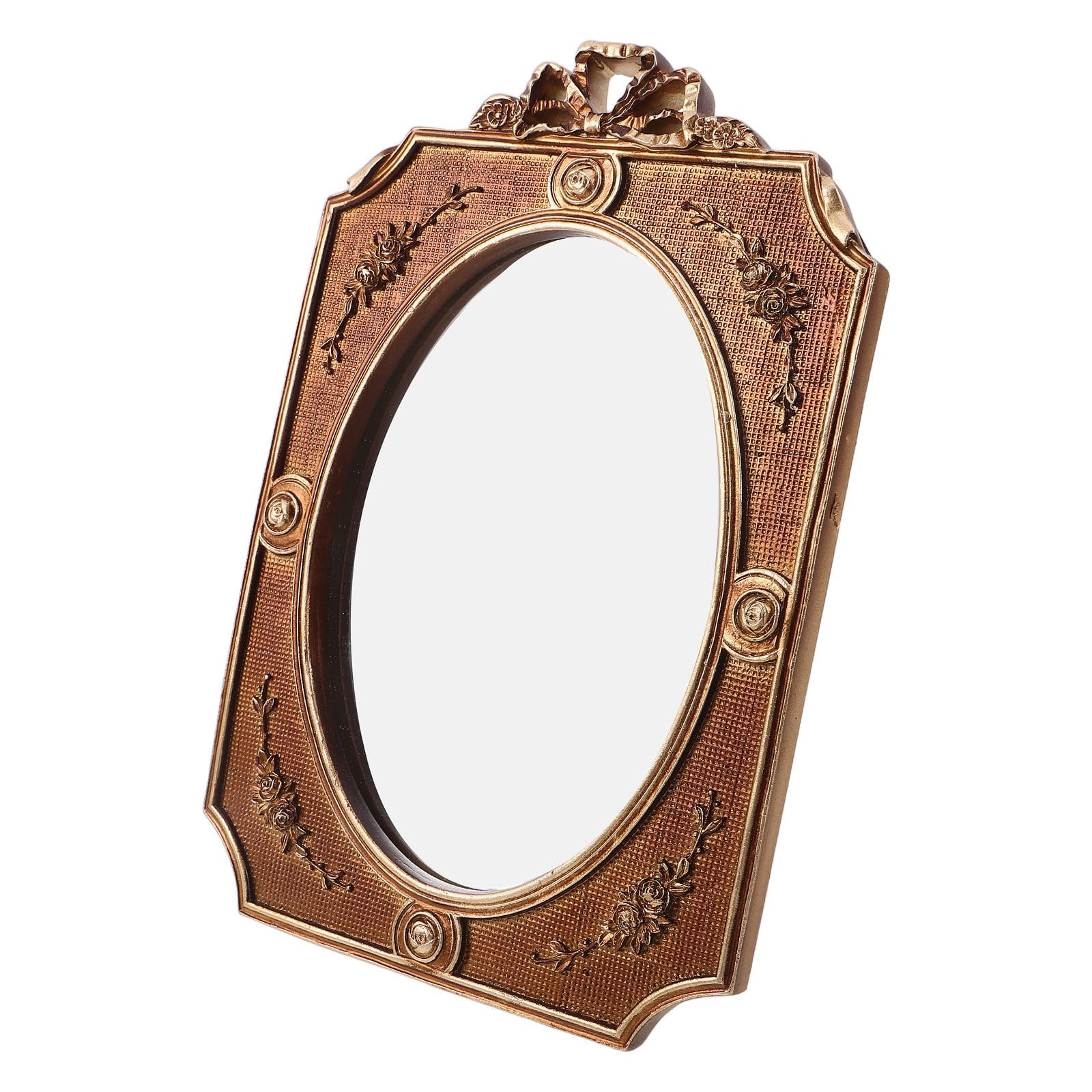 Miroir décoratif vintage de forme arquée et motif nœud