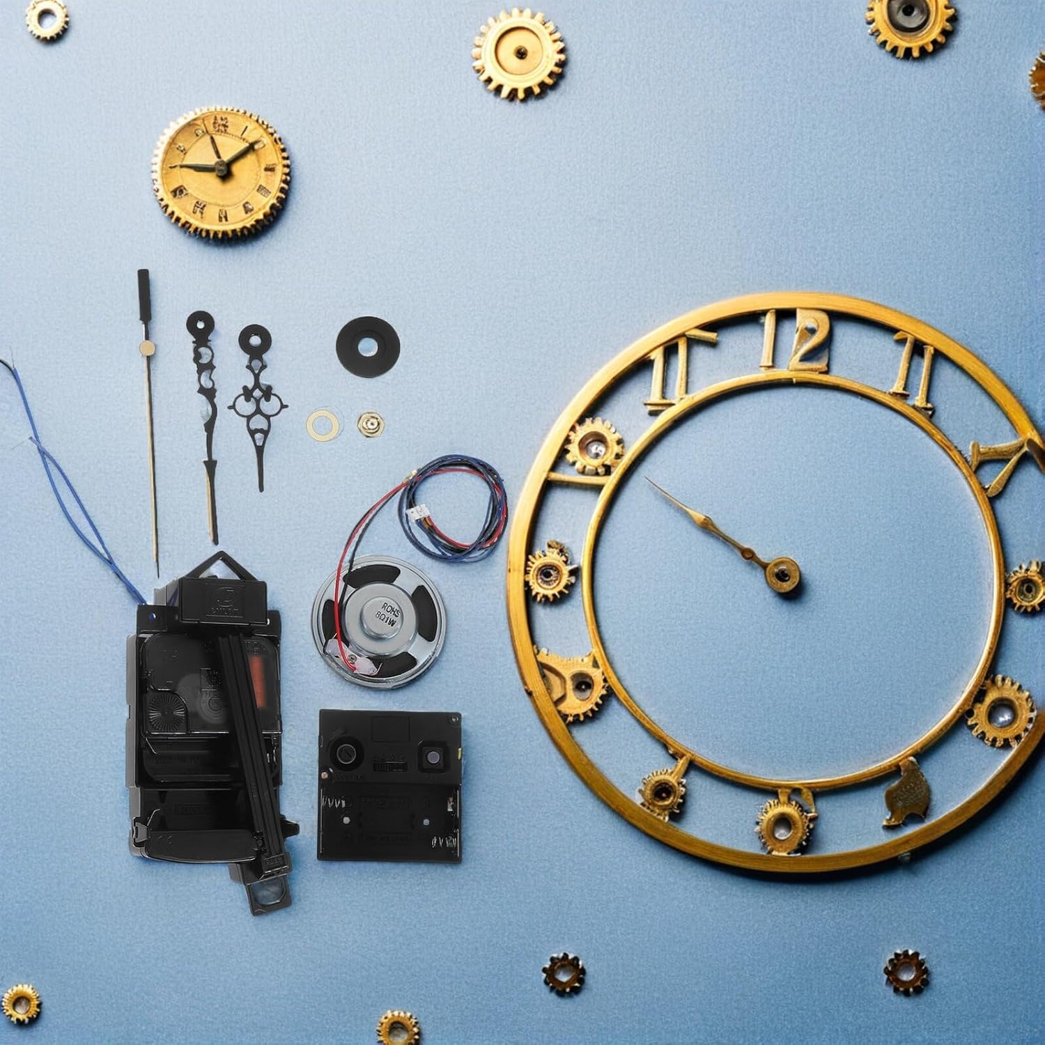 Angoily Pendulum Clock Mechanism Replacement Kit Long Shaft Quartz Movement with Music Chime Box Silent Clock Works Replacement Accessories