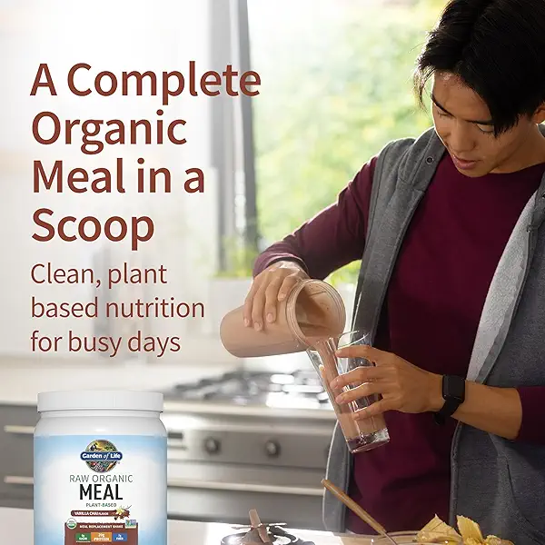 Garden of Life Meal Replacement Shakes, Vegan Protein Powder, Raw Organic Meal, Vanilla Chai Powder with Plant Based Pea Protein, Sprouts, Greens, Probiotics, Dairy Free 14 Servings 3