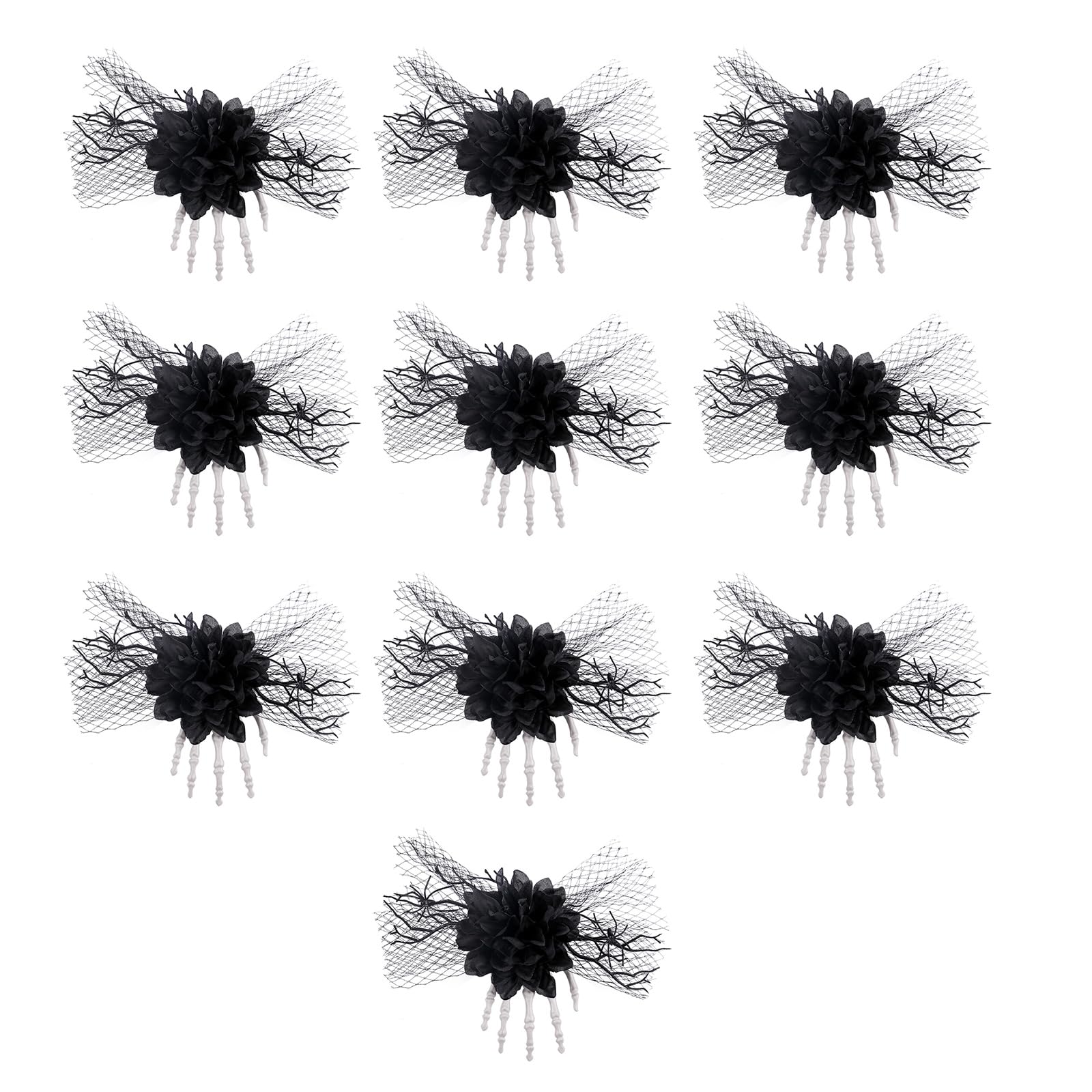 Elegante accesorio de clip lateral para fiesta de Halloween, pasador lateral de tul, accesorio para el pelo para fiestas temáticas, disfraces para adolescentes y adultos