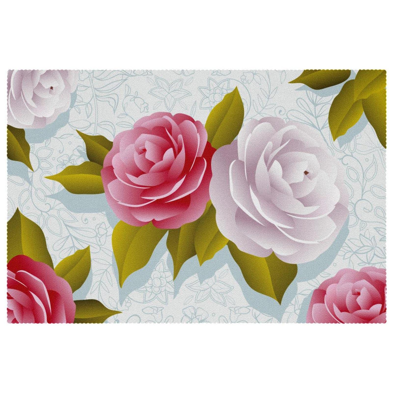 Sets de table en forme de fleurs Camellia lot de 6 pièces antidérapants