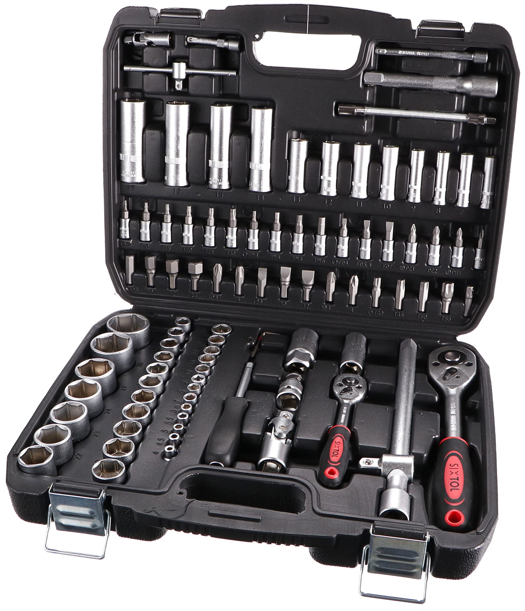 SIXTOL Tool Set 94 Socket Set 94pcs, Black, Variety Pack