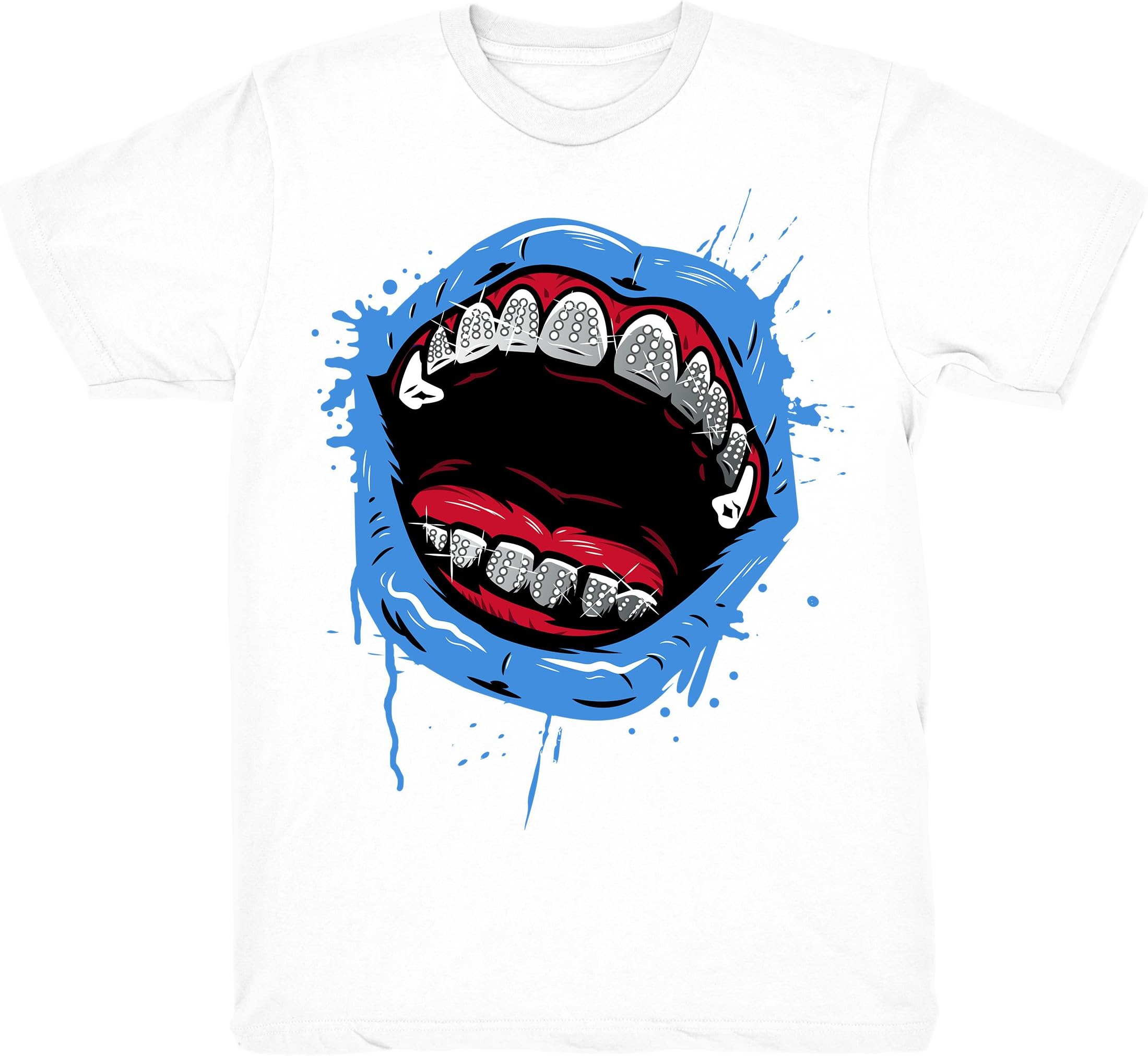 Travis Scott 4 Grillz Drip Shirts Match Jordan 4 Travis Scott Cactus Jack Sneakers White T-Shirts