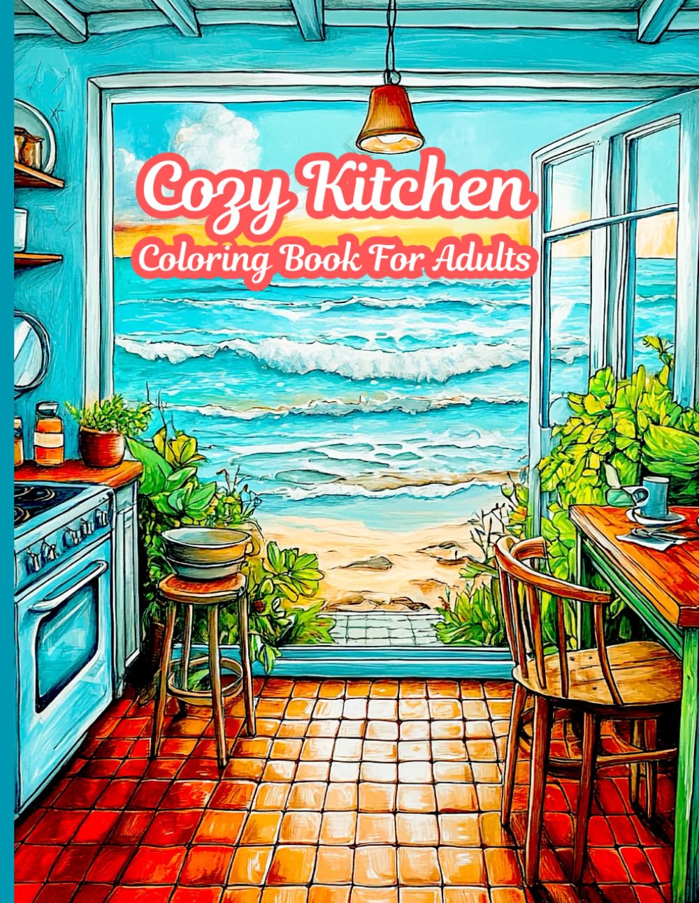 Cozy Kitchen Coloring Book: Kitchen Adult Coloring Book With Dinning Scenes, Charming And Fun, Cozy Interiors
