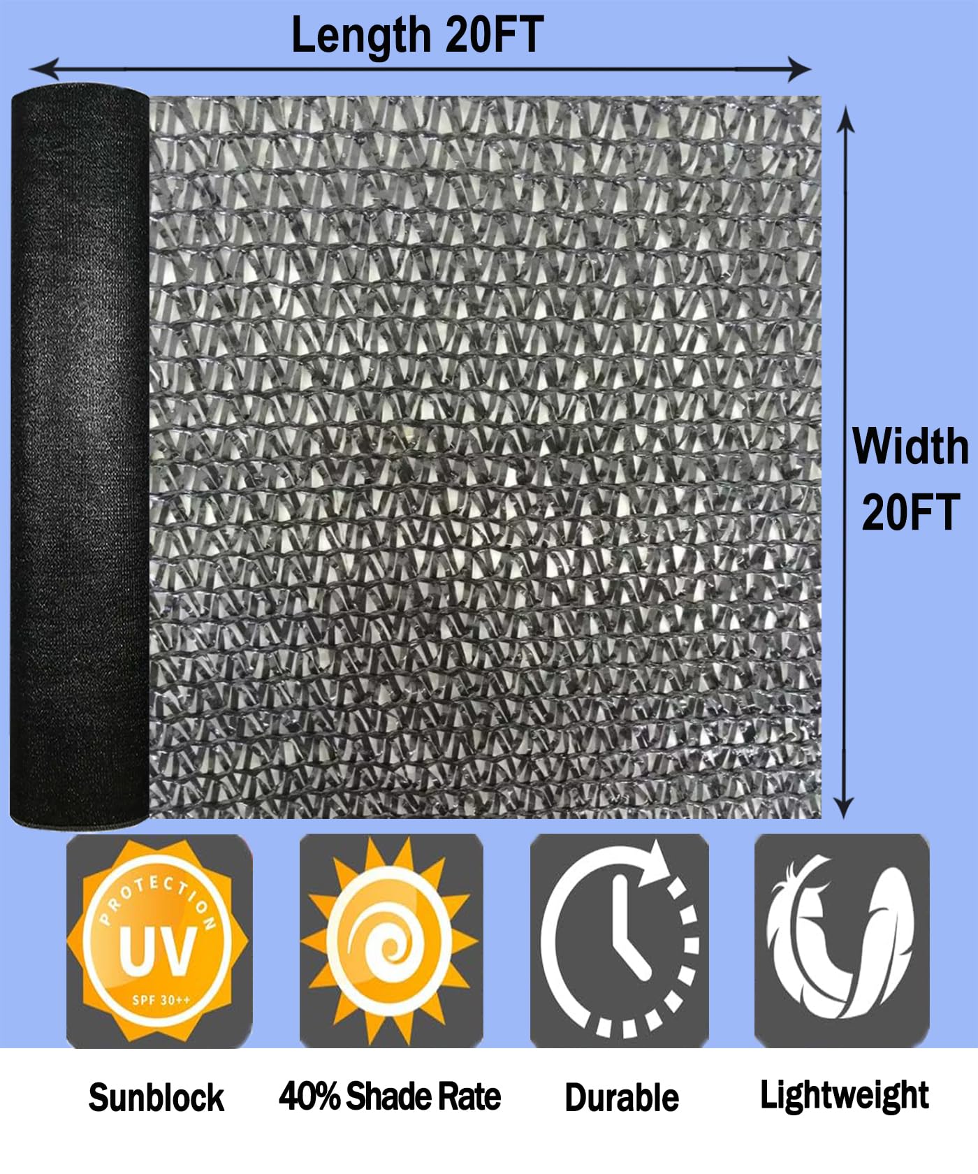 E.share Schattiernetz 1,8m X 3,6m – 40-50% Sonnenschutz, UV-stabilisiert, Für Pflanzen, Gewächshaus & Terrasse