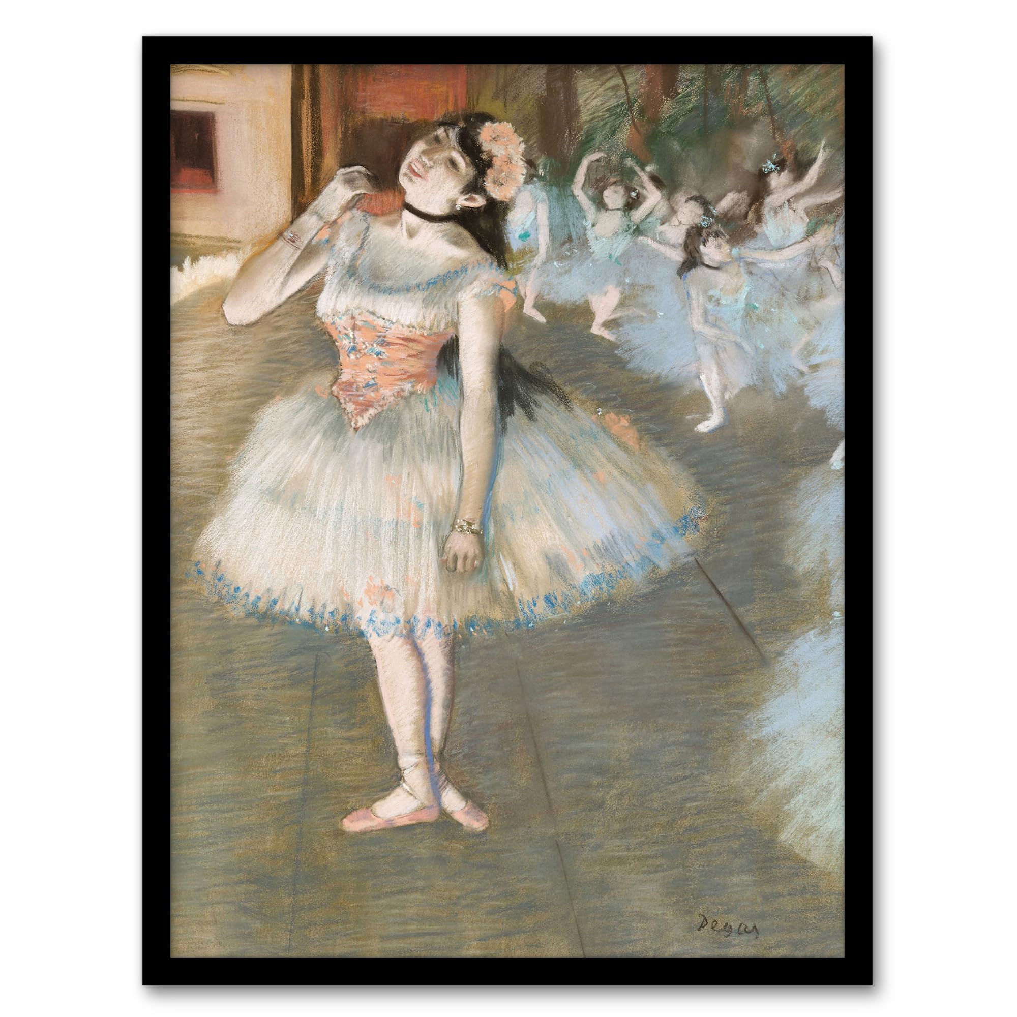 Artery8 The Star Ballet Dancer Portrait Wall Art Print Framed Poster 12x16 inch Artwork By Edgar Degas : Vintage Ballet Portrait Perfect For Hallway Or Lounge Adding Refined Artistic Sophistication