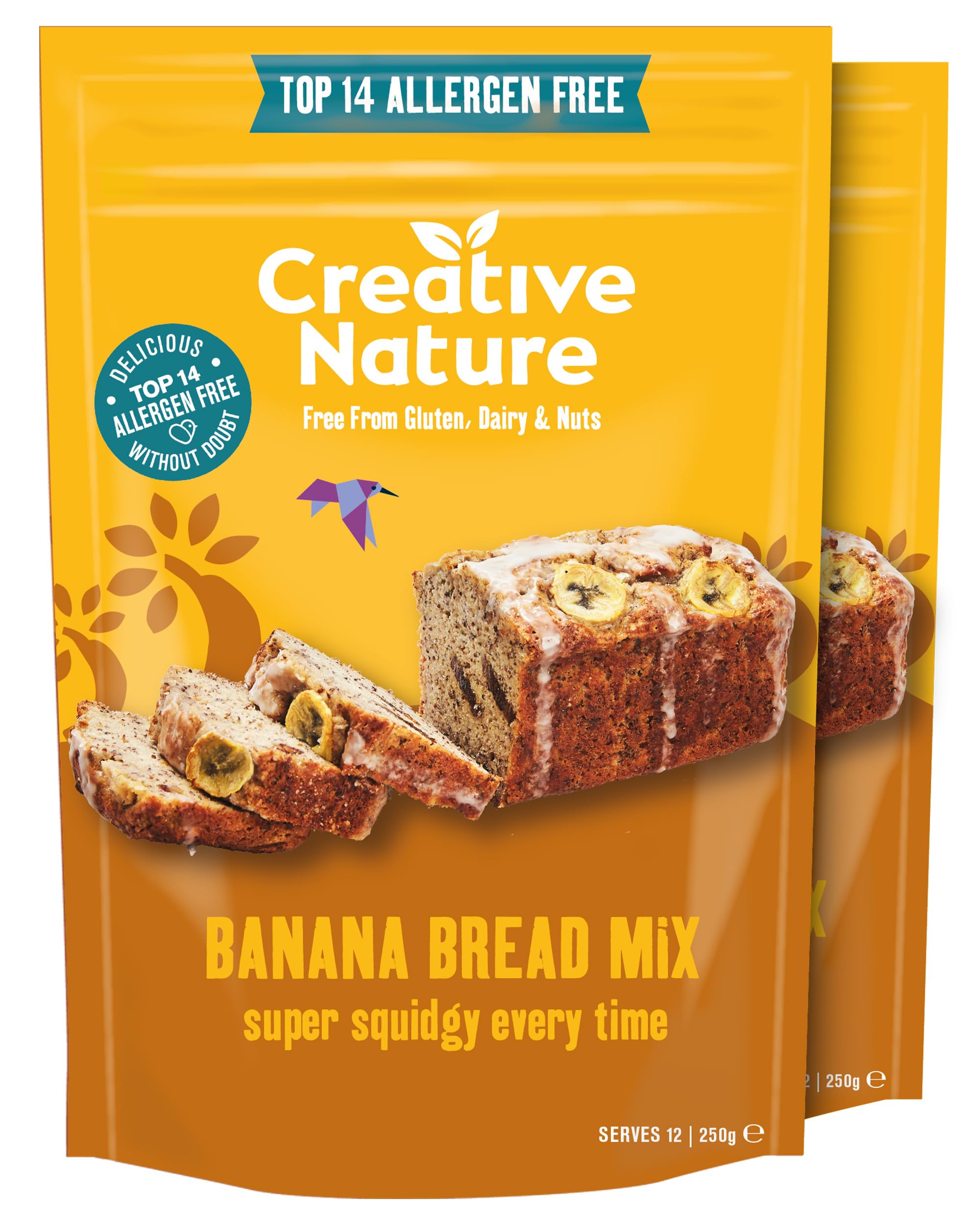 – Gluten Free Cake Mix | Creative Nature Banana Bread Vegan Cake Mix | Nut Free, Dairy Free Baking Mix | Top 14 Allergen Free | 2 Pack