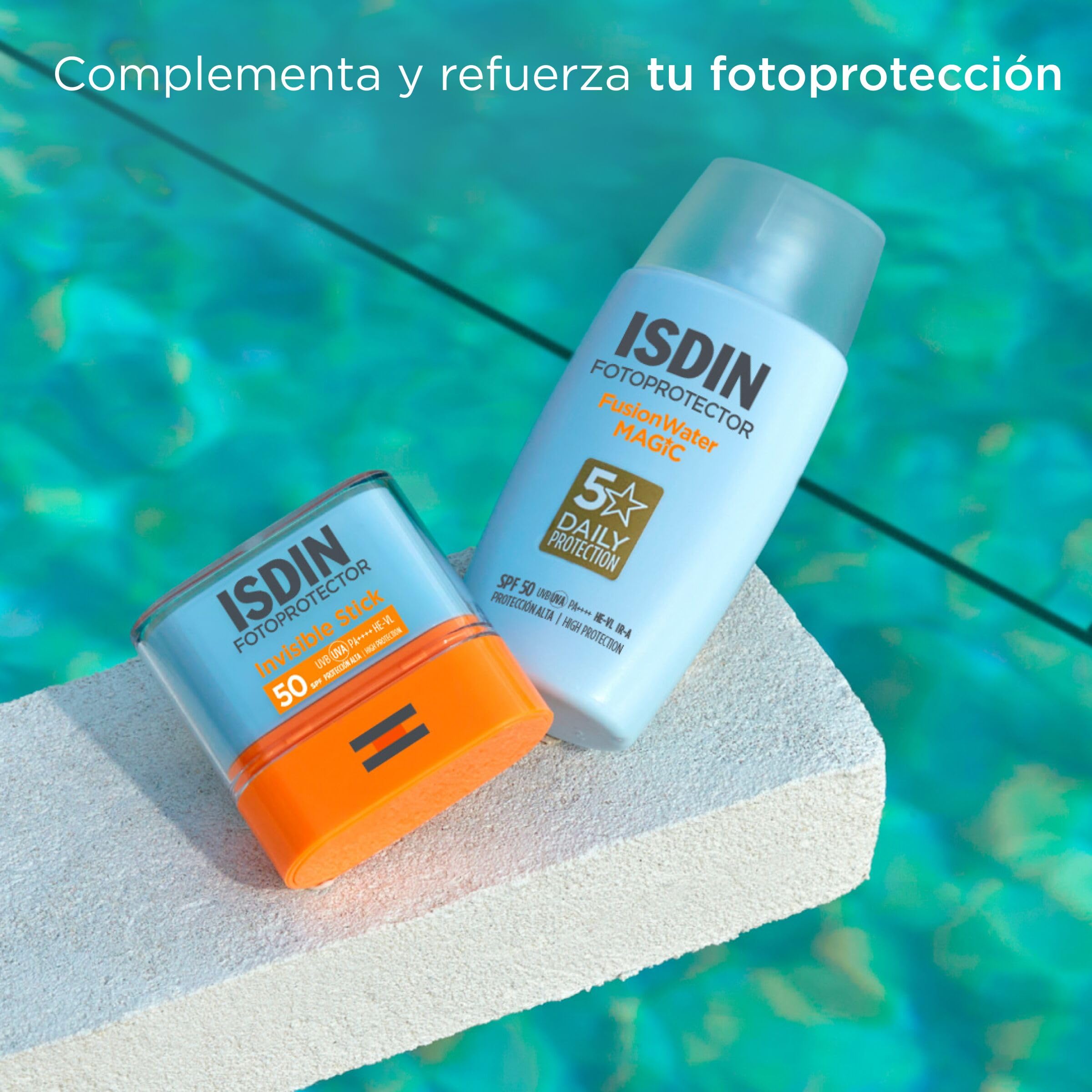 ISDIN Fotoprotector Invisible Stick SPF 50 Protector Solar Resistente Al Agua, No Pegajoso 10 g
