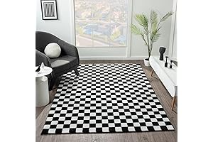 LUXE WEAVERS: Modern 6x9 Black and White Checkered Rug
