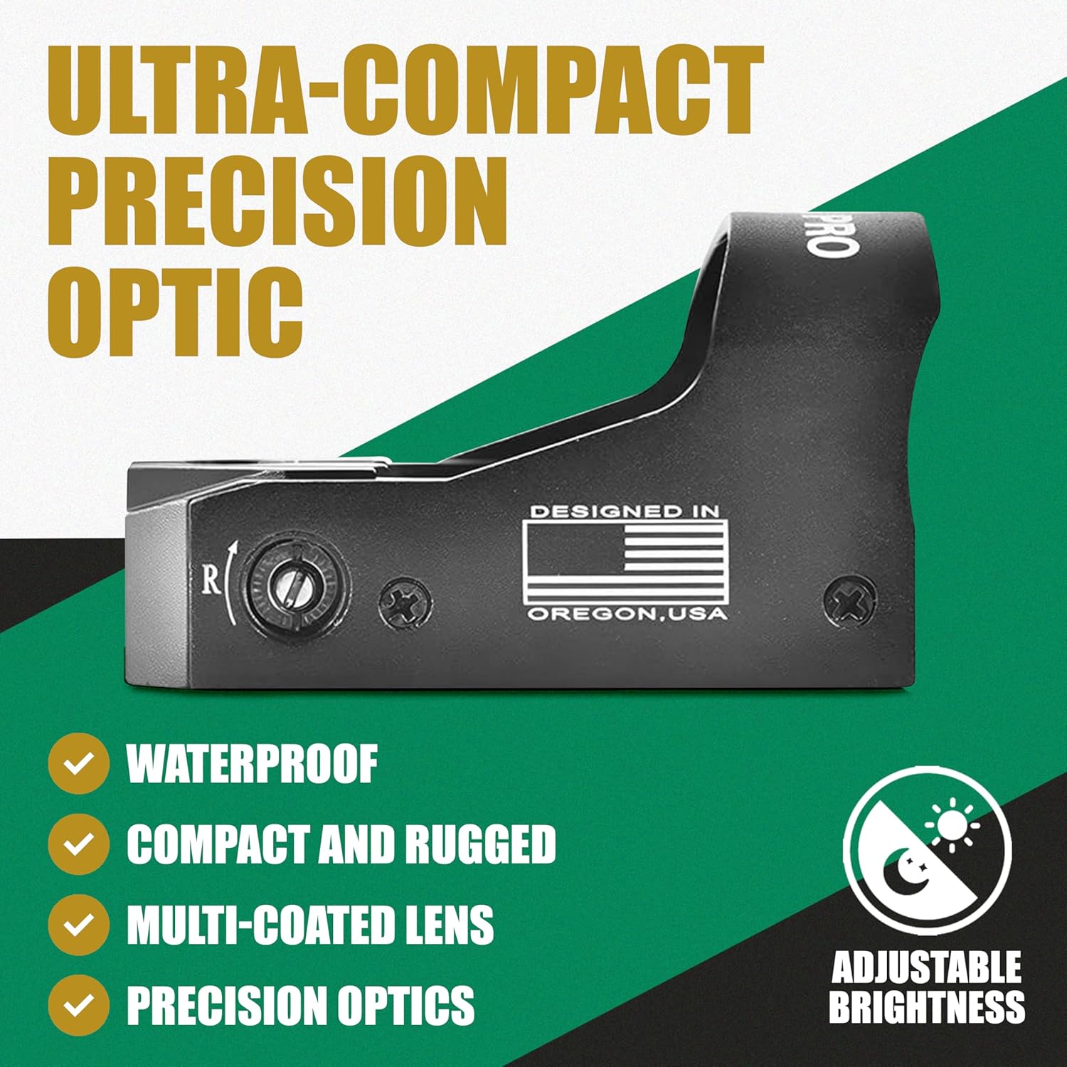 ADE RD3-012PRO Motion Awake (Sensor Activated) System Red Dot with 2MOA Dot and 32 MOA Circle Multi Reticle Reflex Sight for Handgun That is Compatible with Doctor Footprint – Compact Reflex Optic