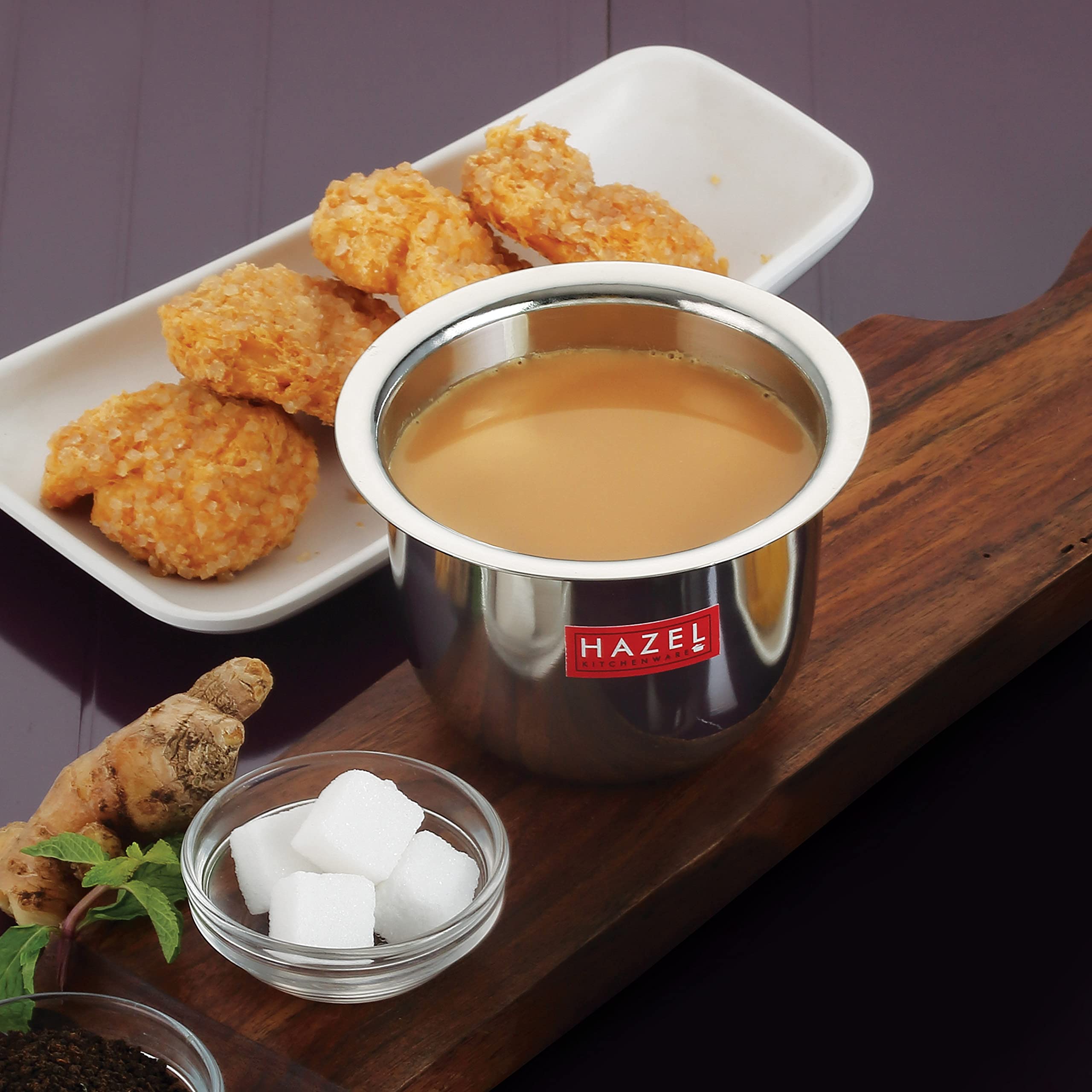 HAZEL Stainless Steel Tea Glasses - Set of 6 -2 HAZEL Stainless Steel Tea Glasses - Set of 6 -2