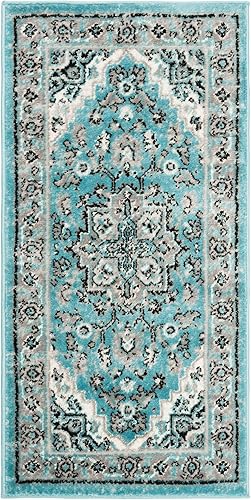 SAFAVIEH Skyler Collection SKY126M - Alfombra bohemia estilo medallón envejecido, no desprende pelusa, para sala de estar o dormitorio, 2 x 4 pies,