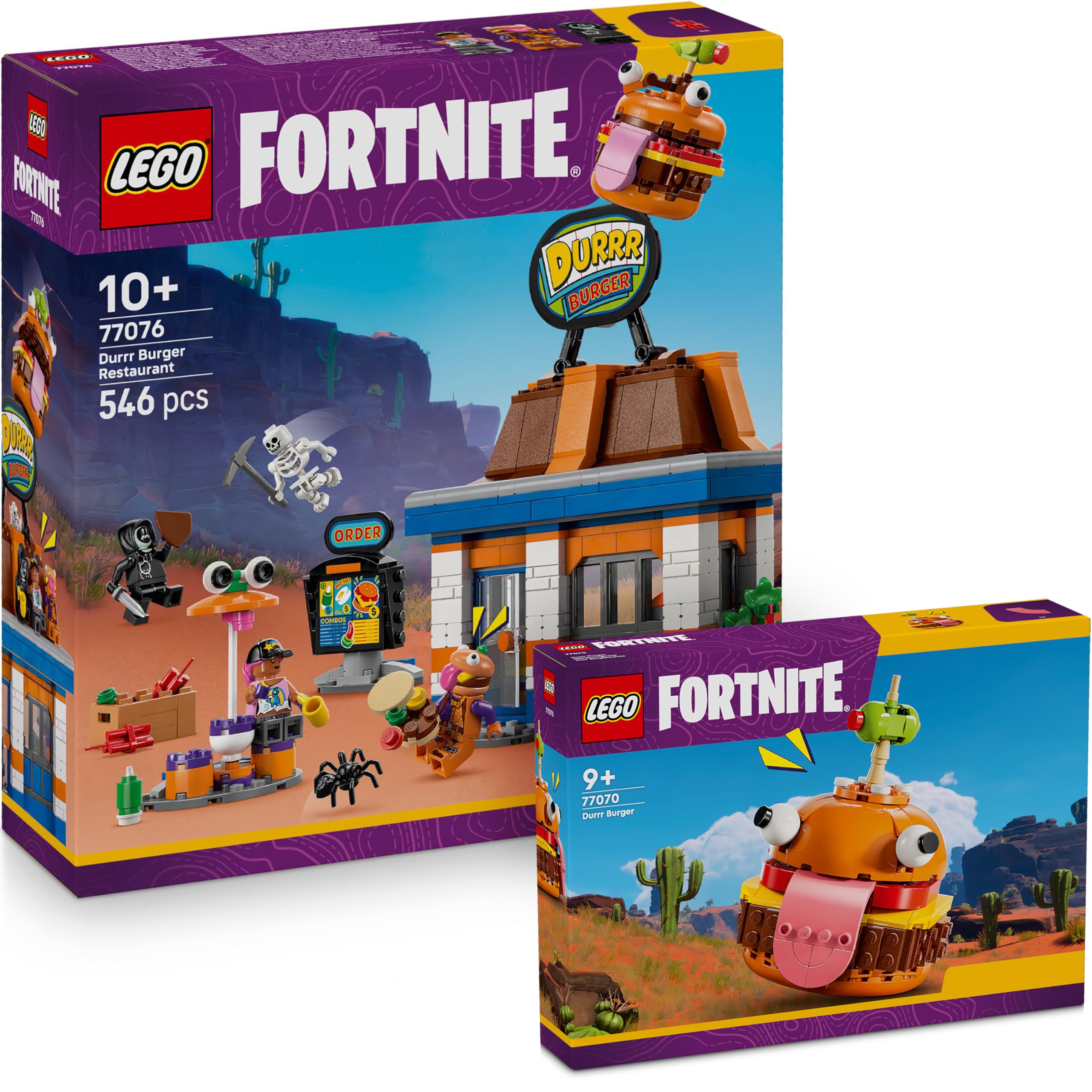 LEGO Fortnite Burger Kombi: LEGO Durrr Burger Restaurant 77076 & Durrr  Burger 77070 - Neuheiten 2025: Amazon.de: Spielzeug