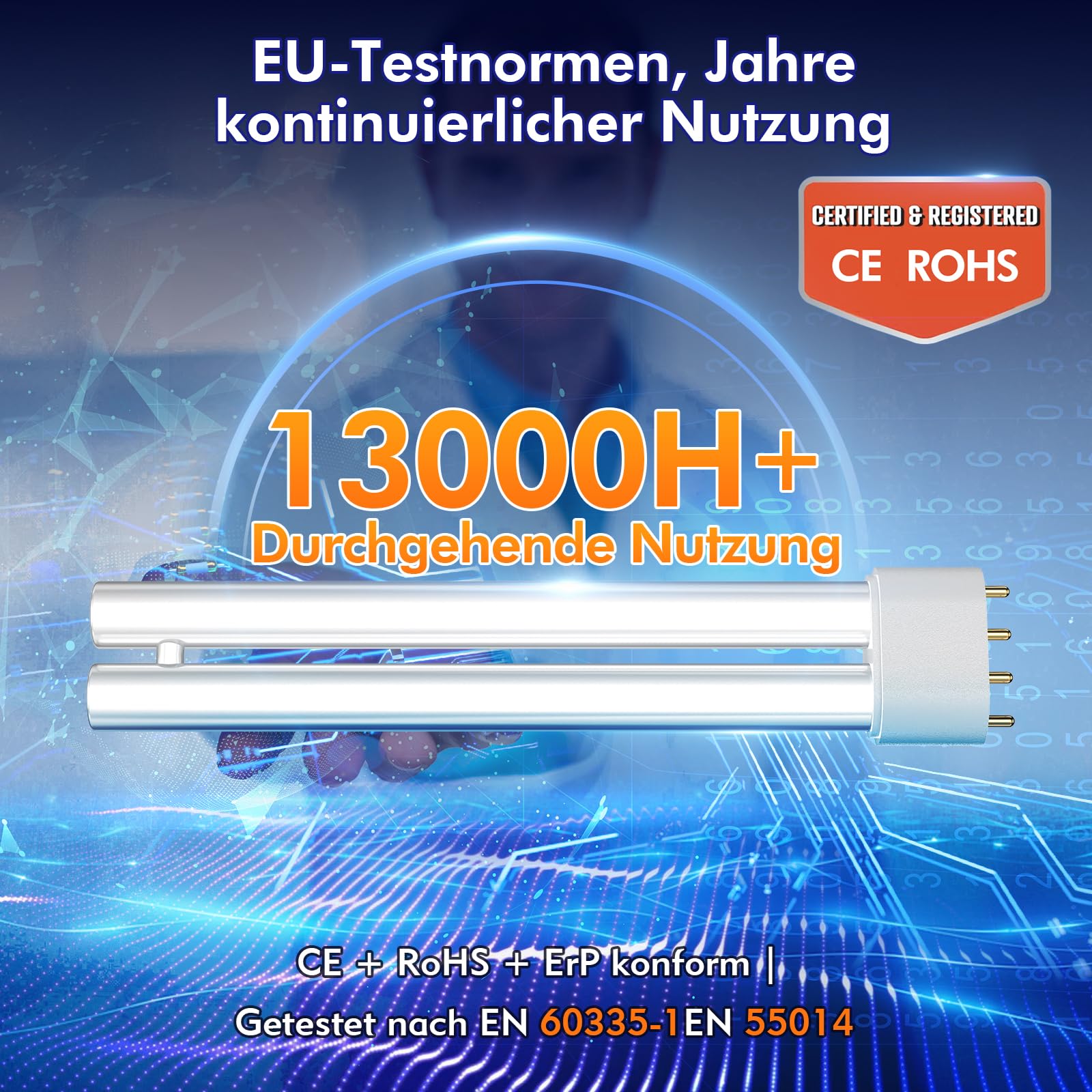 AMUFER Insektenvernichter elektrisch, Mückenfalle mit 18 W Leistung & 4400 V Voltstärke, 100% höhere Effizienz der Mückenbekämpfung, Mückenlampe Fliegenfalle für Garten, Schlafzimmer, Gastronomie