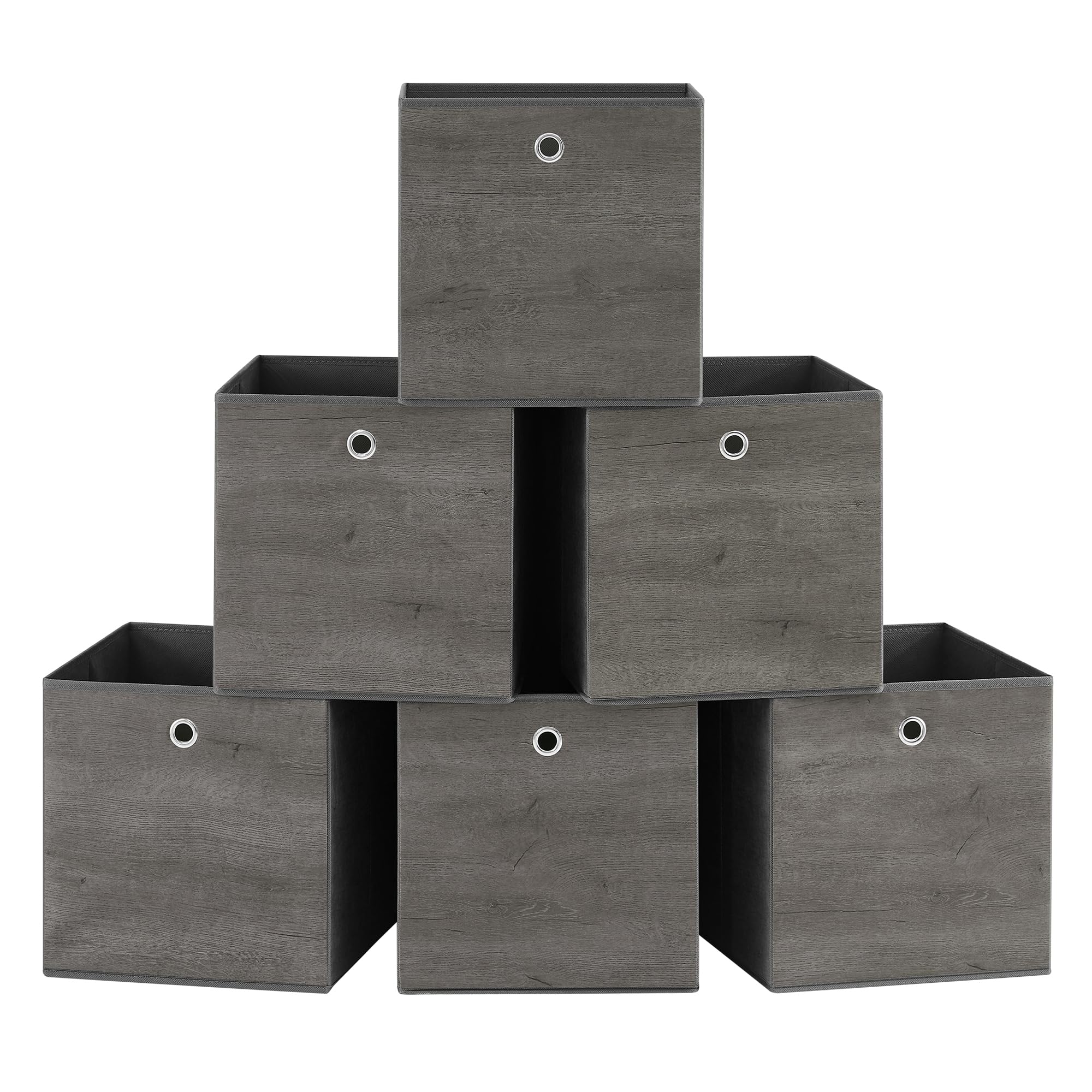 Songmics Misty Grey Storage Cubes, Set Of 6,Fit Cube Storage Unit, Foldable
