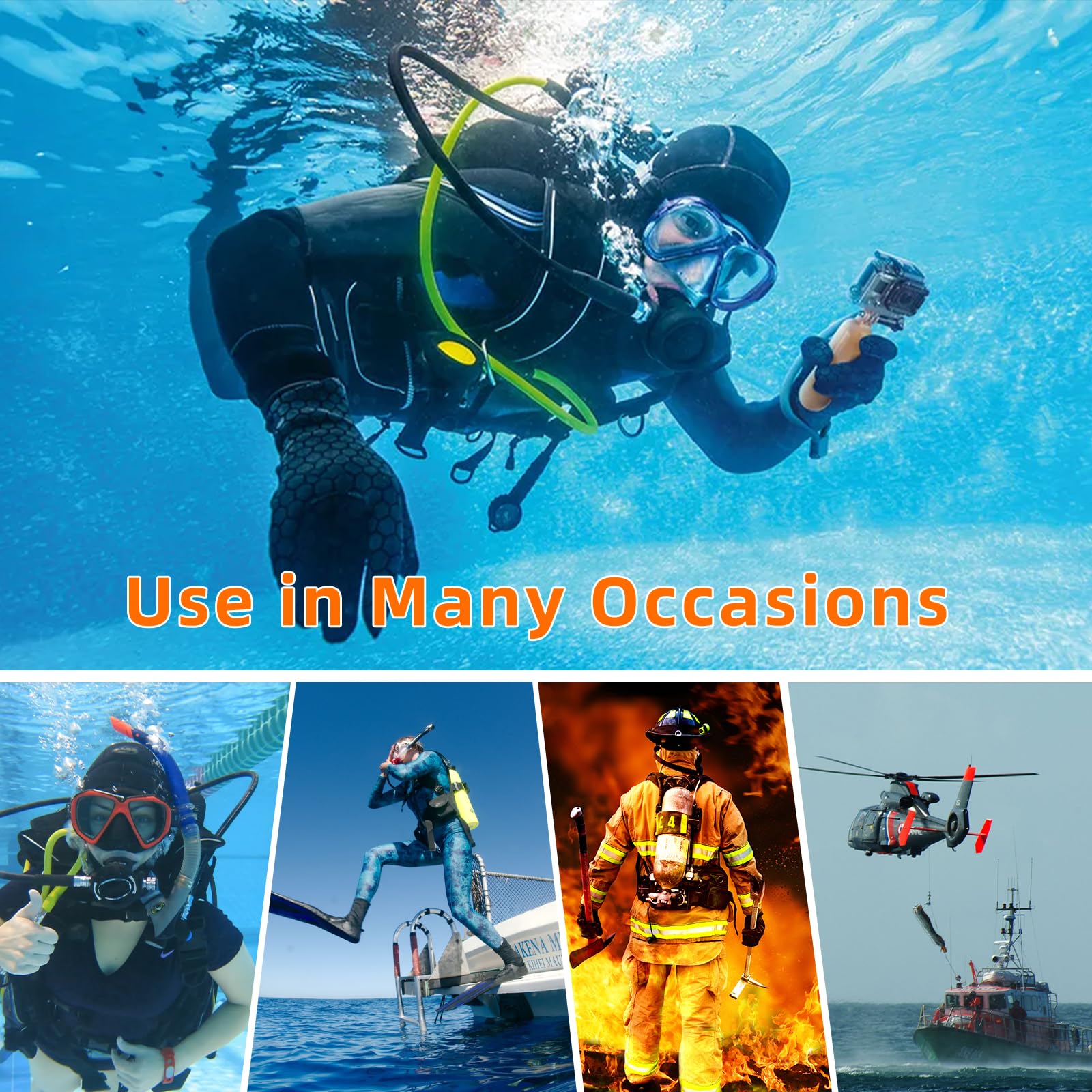 TUDIVING Tanque de Buceo portátil de 1 L, Tanque de Buceo portátil para 15-20 Minutos de respiración bajo el Agua, Mini Tanque de Buceo Reutilizable