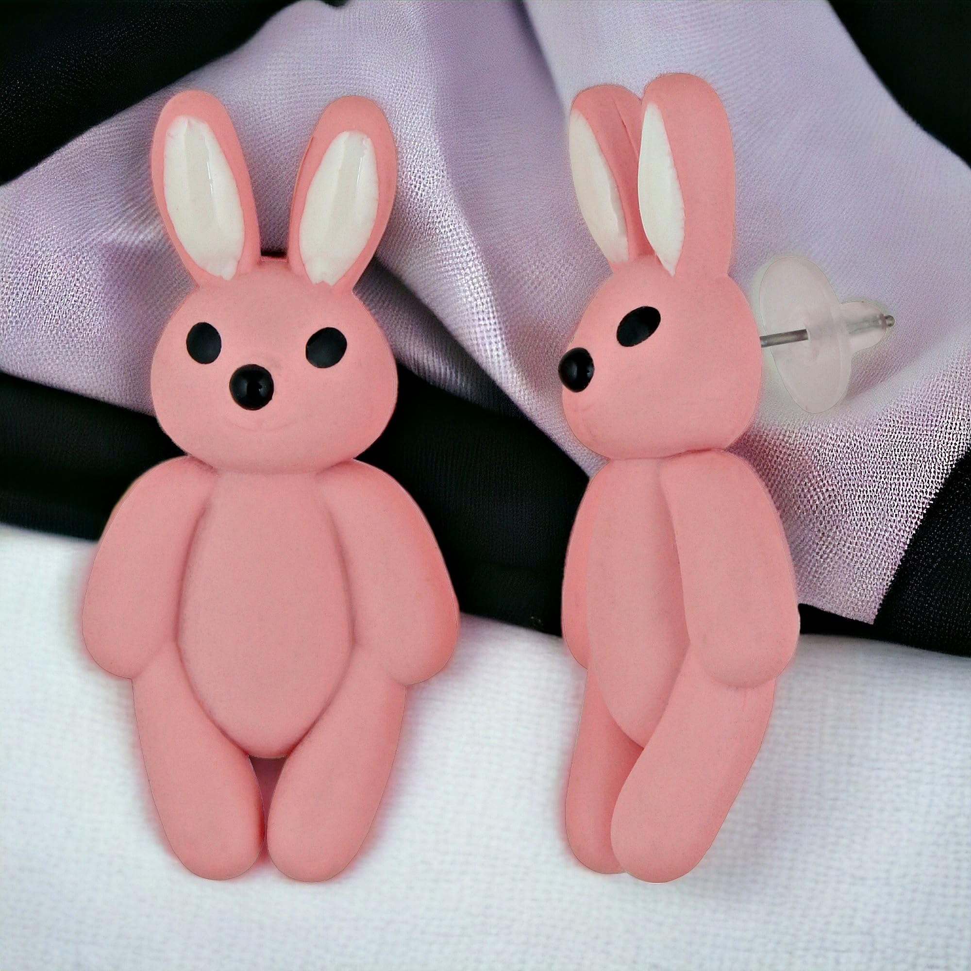 Cute Rabbit Teddy Bear Stud Earrings