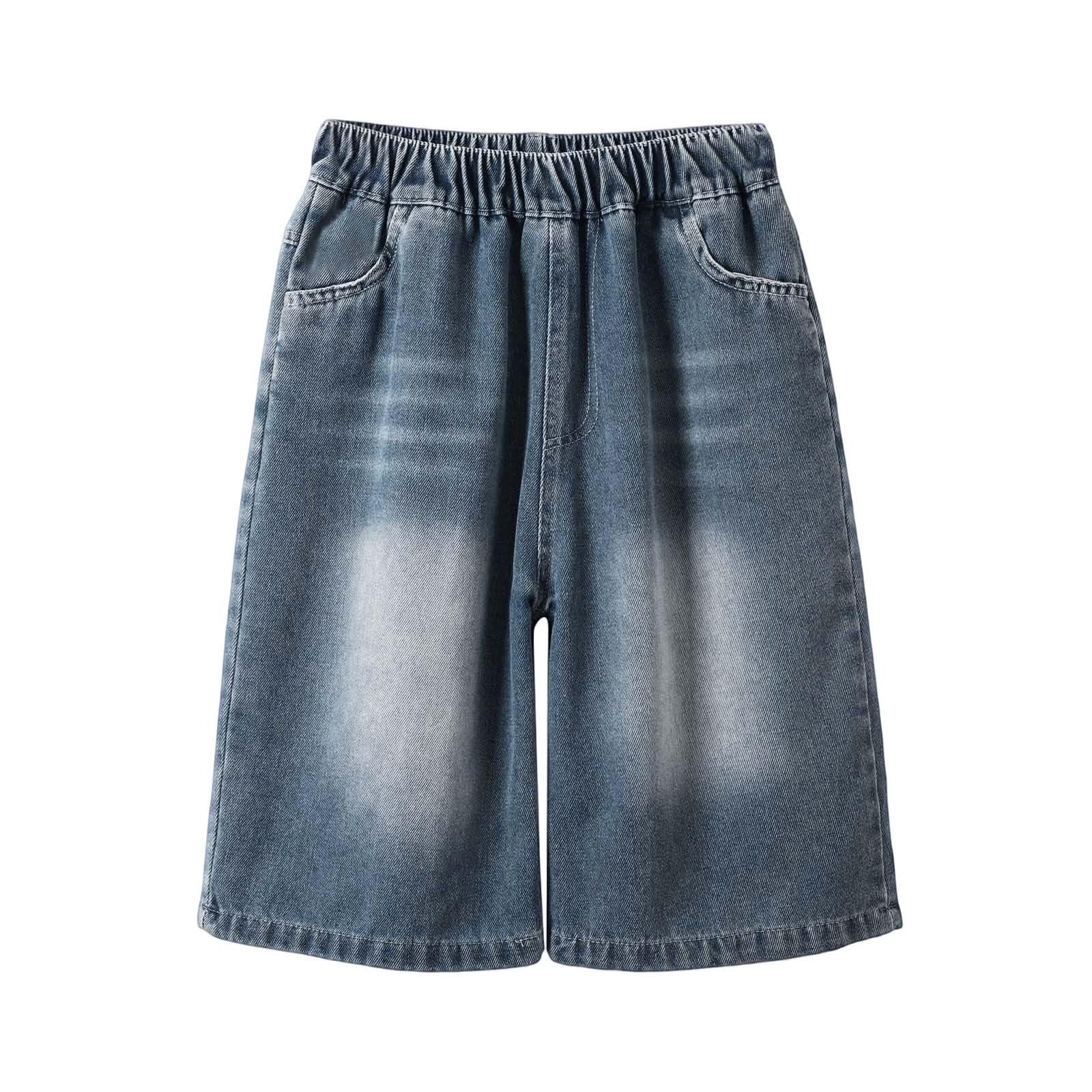 Générique Short Baggy en Jean pour GarçOns Short Baggy Garcon Pantalons Court Baggys LéGer Pantalon Jeans 3/4, Bermuda Jeans GarçOns Bleu Enfant Mode Denim Pantacourt Streetwear Outdoor 5-14Ans
