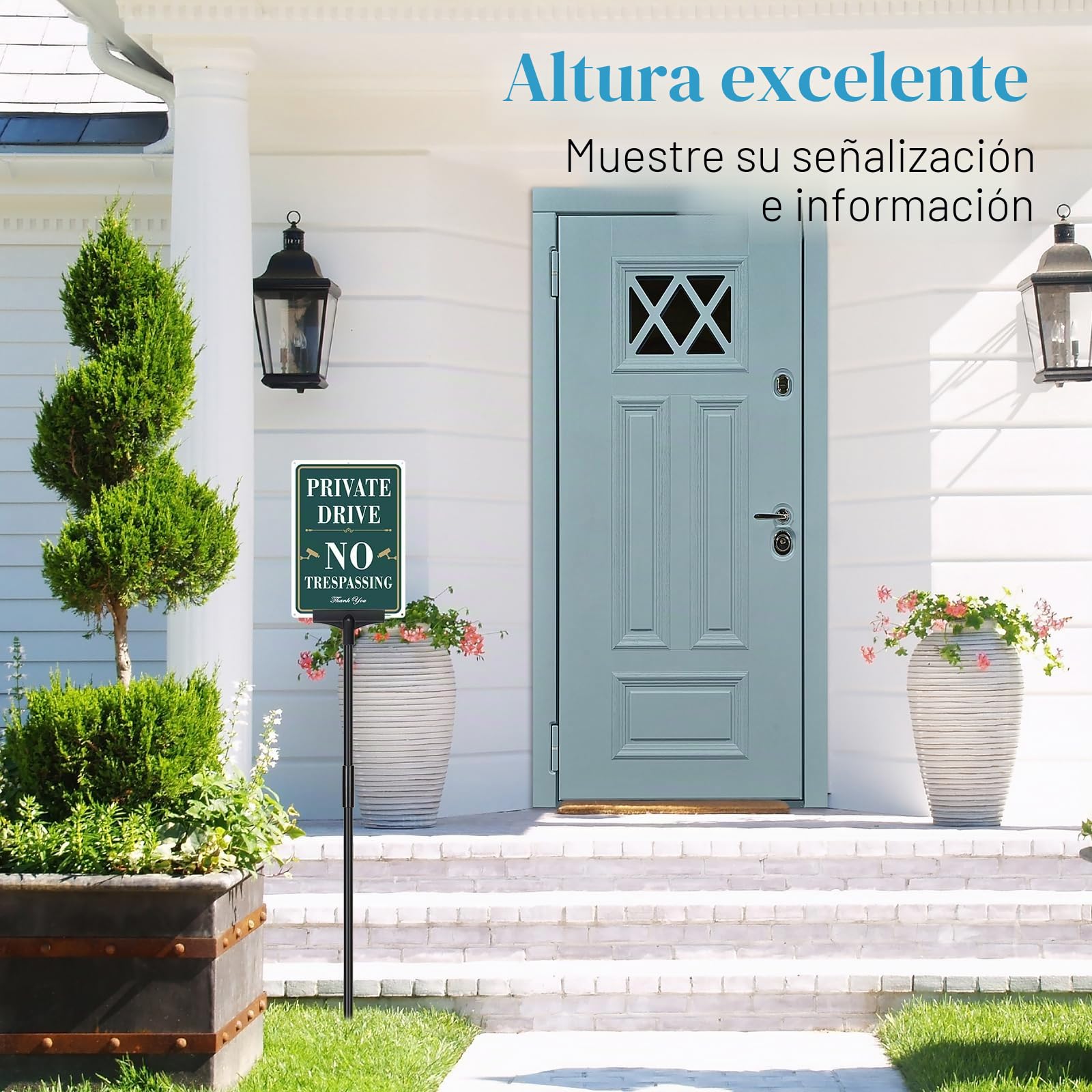 122 cm postes de señalización para señales, 2 unidades, color negro, resistente al agua, soporte para señales de patio, estaca de metal para jardín, patio, césped, solo para carteles de